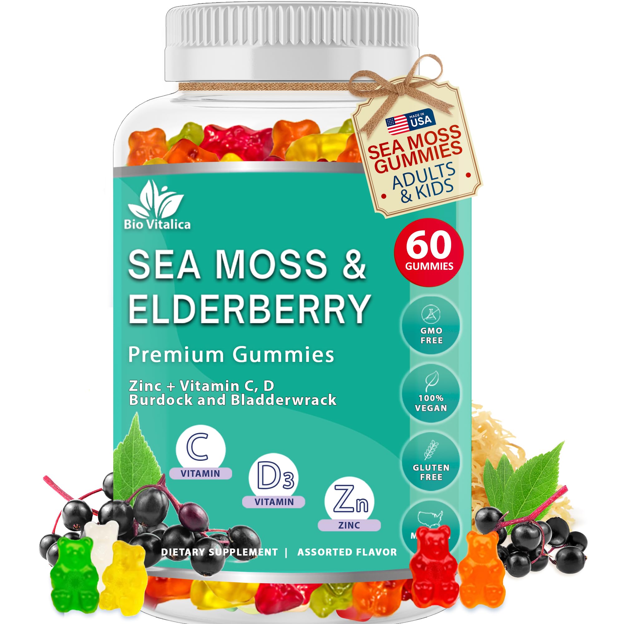 Foto 2 pulgar | Suplemento Bio Vitalica Sea Moss Gomies Con Saúco Y Vitaminas - Venta Internacional.
