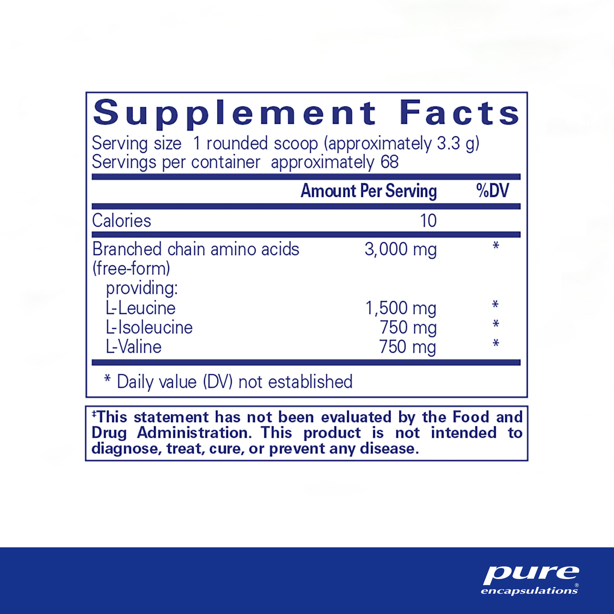 Foto 3 pulgar | Suplemento Pure Encapsulations Bcaa En Polvo, 240 Ml - Venta Internacional.