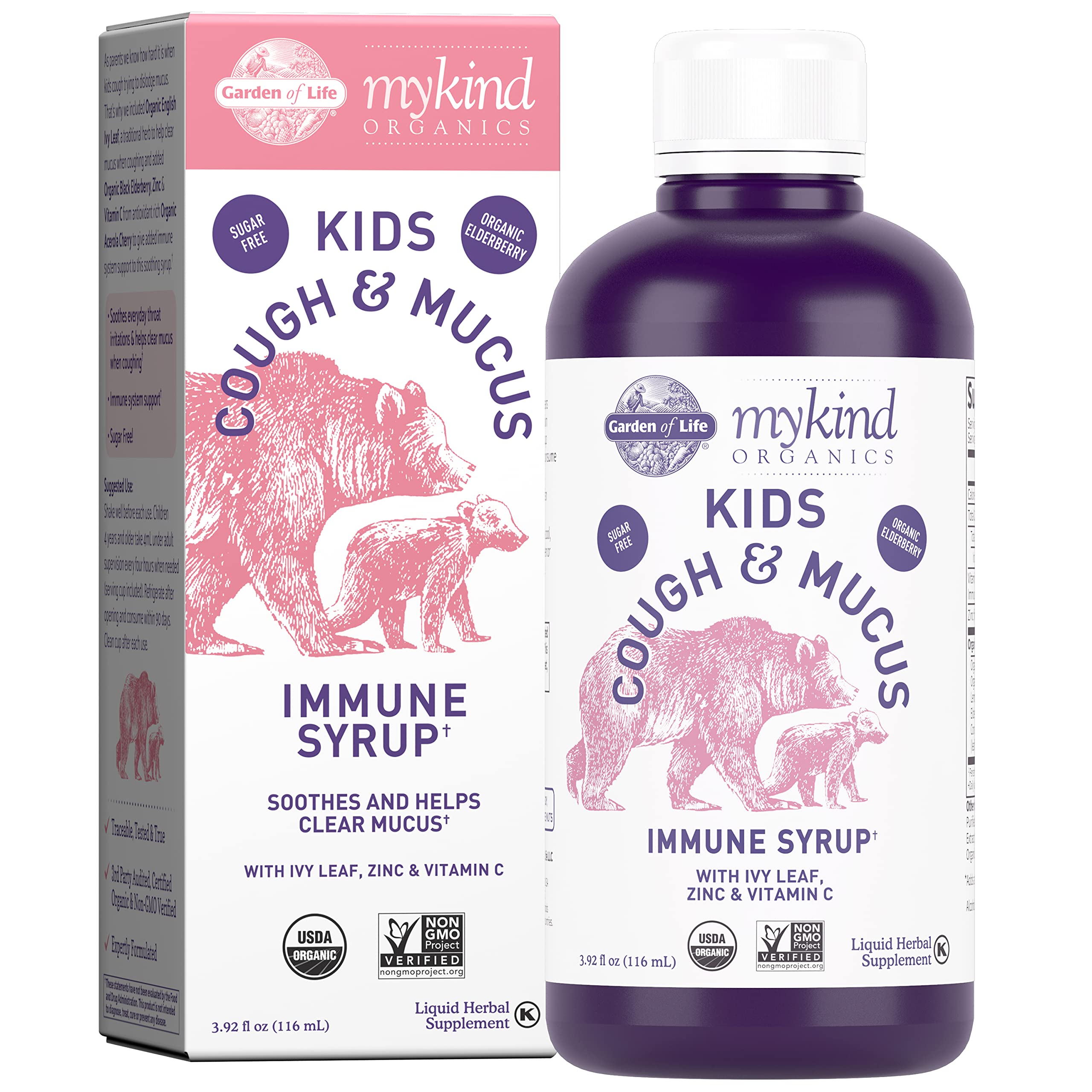 Foto 1 | Sirope Garden Of Life Mykind Organics De Saúco Y Zinc 115 Ml - Venta Internacional.