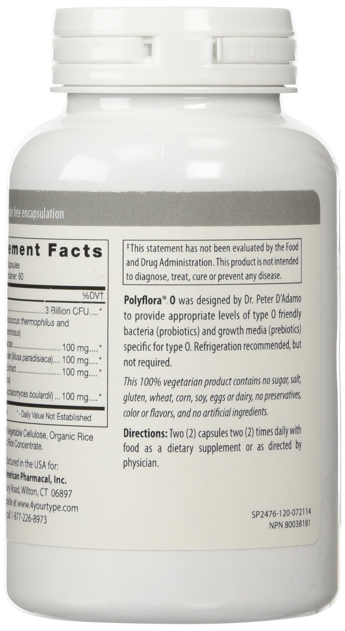 Foto 4 pulgar | Suplementos D'adamo Personalized Nutrition Polyflora O 120 C - Venta Internacional.