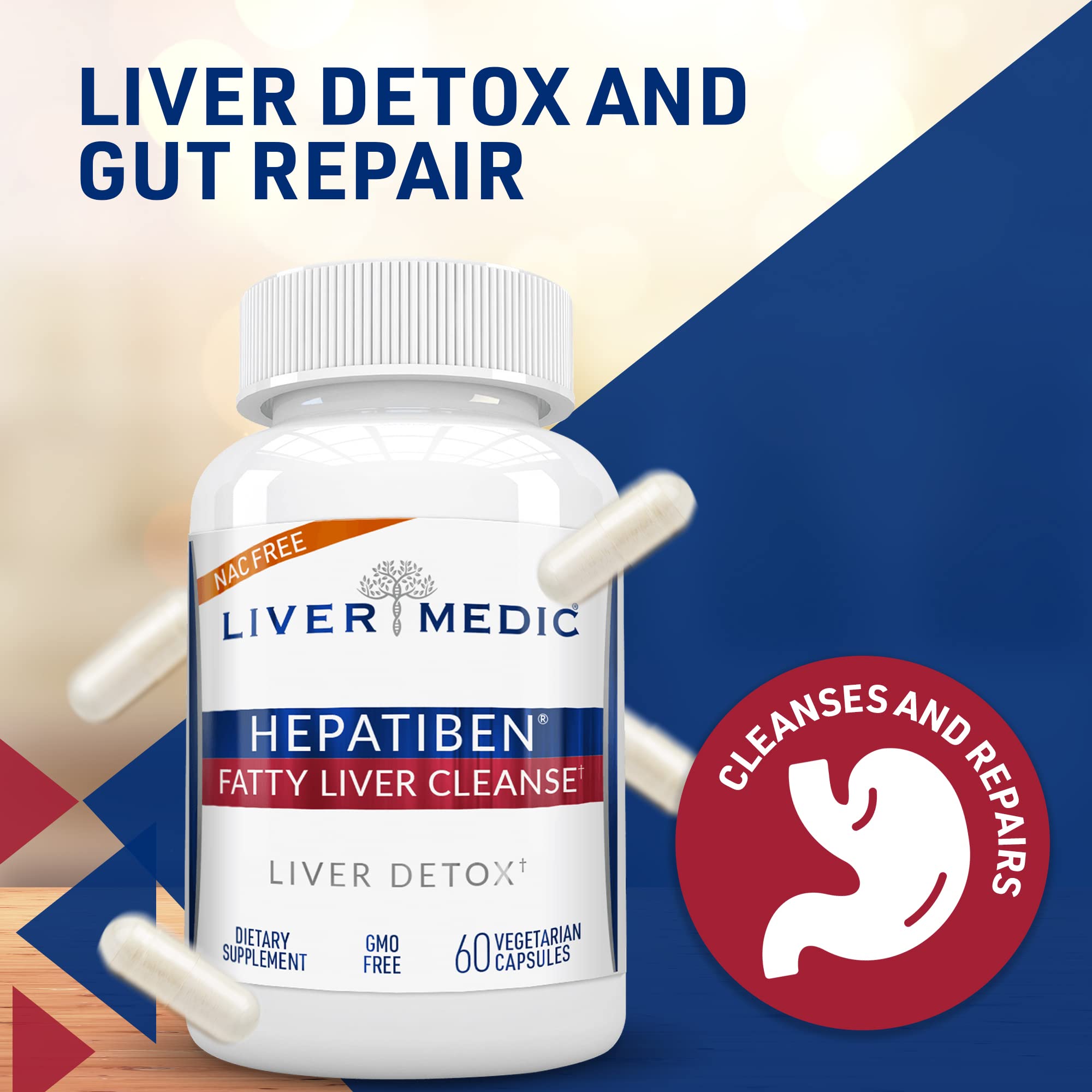 Foto 3 pulgar | Suplemento Liver Detox Cleanse Hepatiben Liver Medic - Venta Internacional.