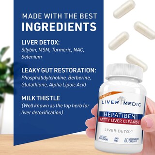 Foto 4 | Suplemento Liver Detox Cleanse Hepatiben Liver Medic - Venta Internacional.