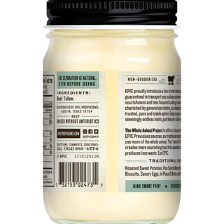 Foto 2 | Cooking Fat Epic Beef Beef Sebo, Alimentado Con Pasto, Keto Whole30, 325 Ml - Venta Internacional.