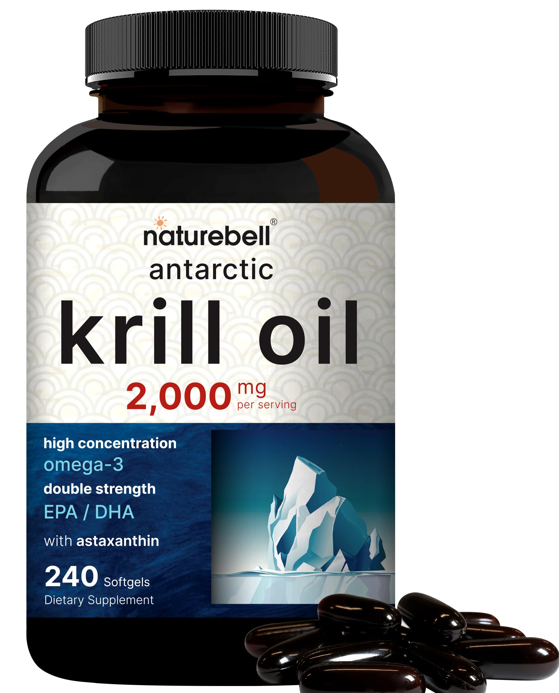 Foto 2 pulgar | Suplemento De Aceite De Krill Antártico Natubell 2000 Mg 240 Cápsulas Blandas - Venta Internacional.