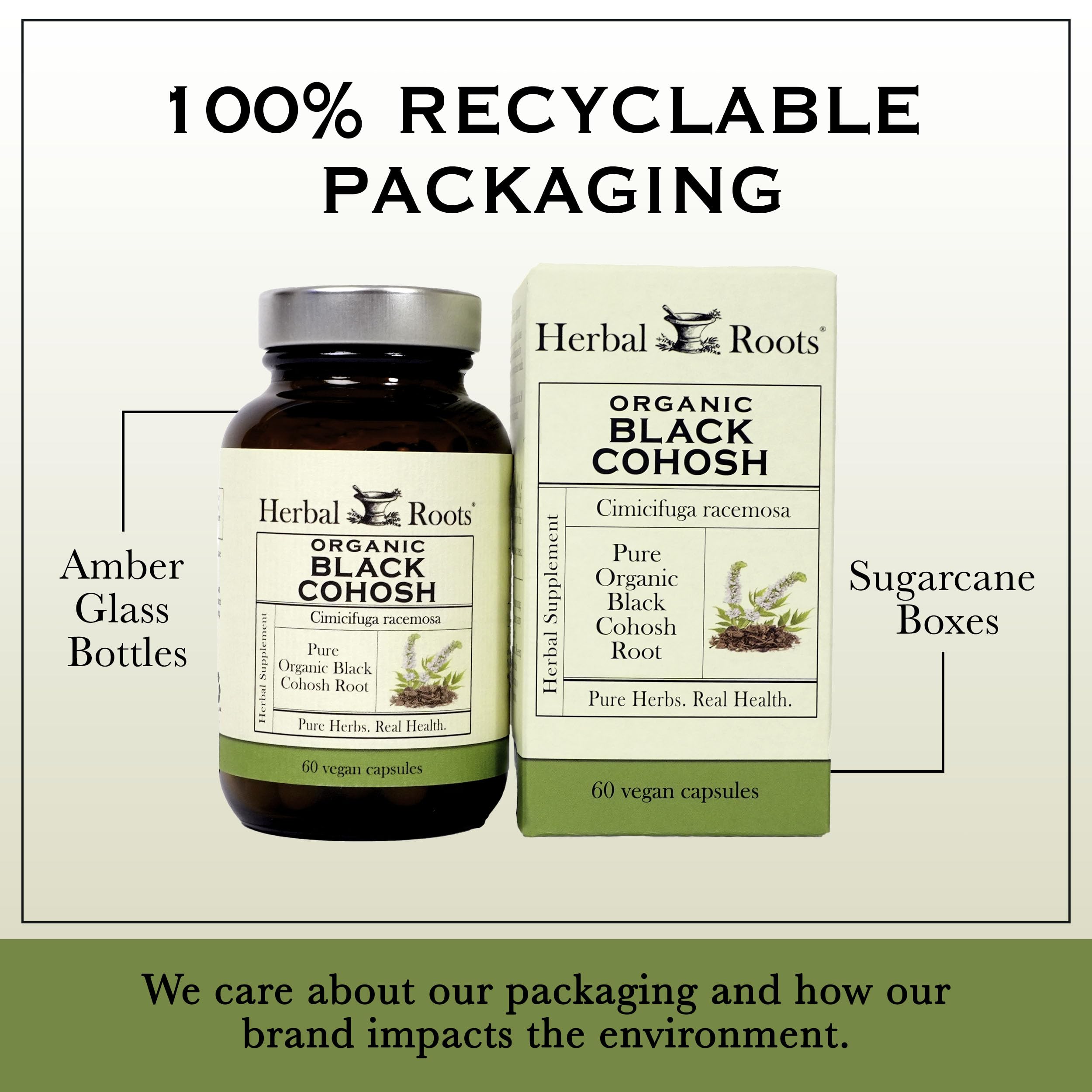 Foto 4 | Suplemento Herbal Roots De Raíz De Cohosh Negro 600 Mg 60 Cápsulas - Venta Internacional.