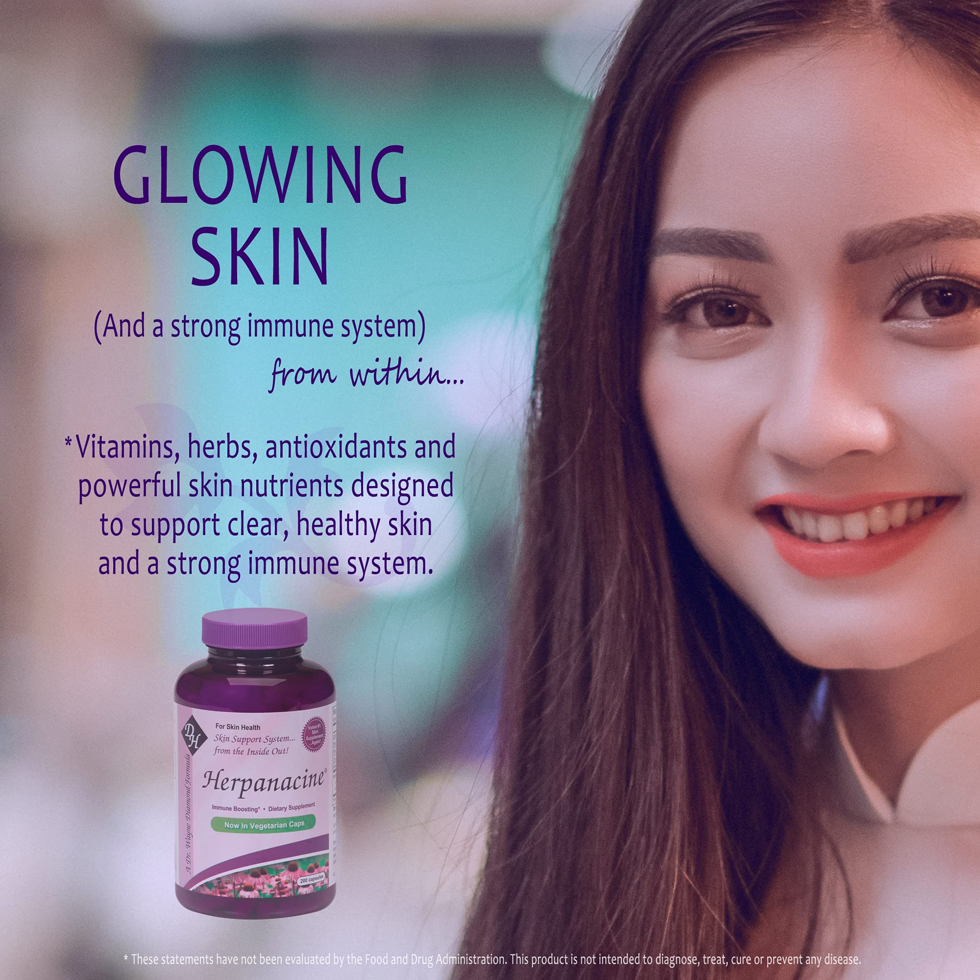 Foto 6 | Suplemento Herpanacine Diamond Natural Skin Care 200 Comprimidos - Venta Internacional.