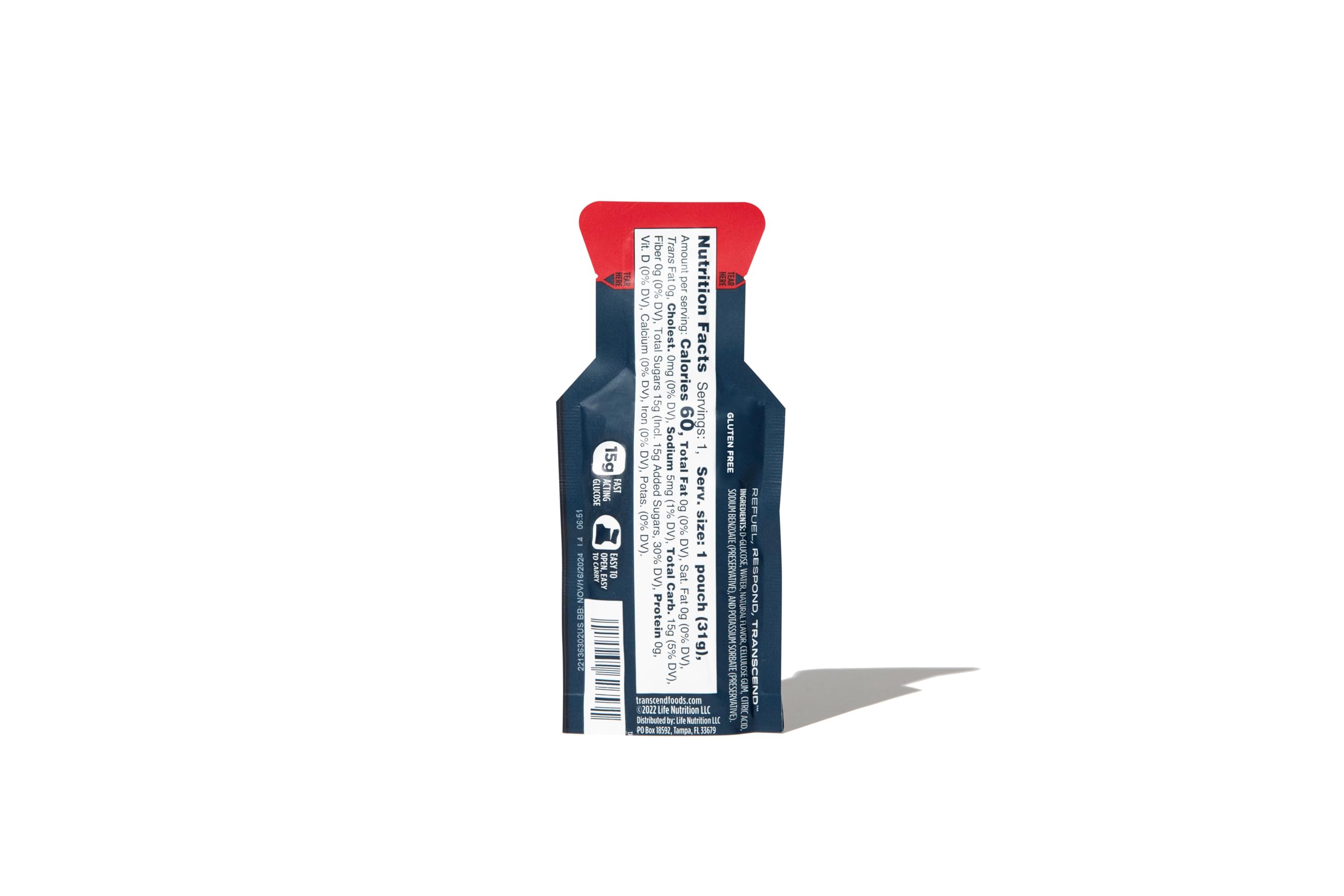 Foto 2 | Gel Energético Transcend Foods Fresa Y Naranja, 30 Ml X 10 - Venta Internacional.