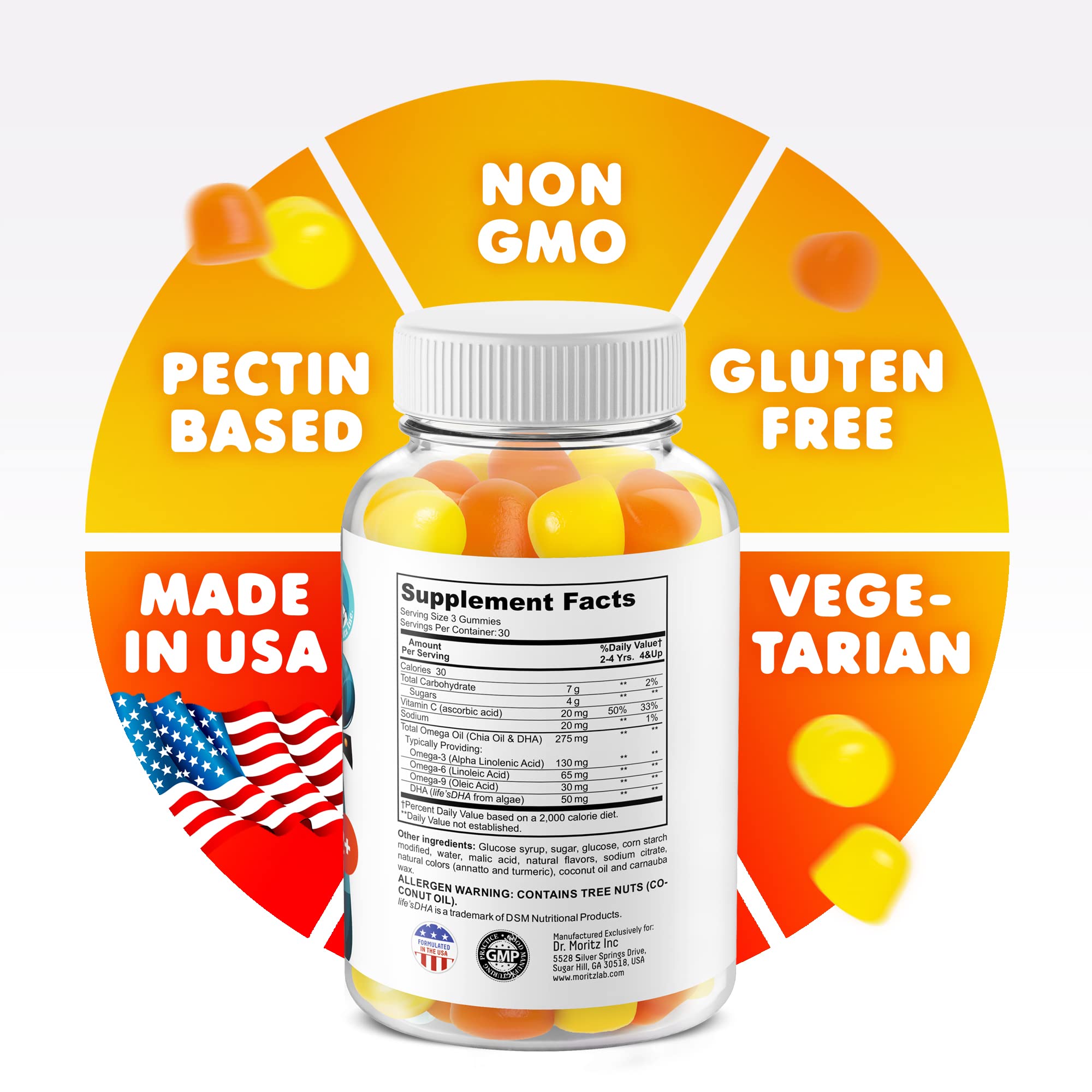 Foto 7 pulgar | Gomitas Con Omega 3 Dr. Moritz Veganas Para Niños Y Niños Pequeños (90 Unidades) - Venta Internacional.