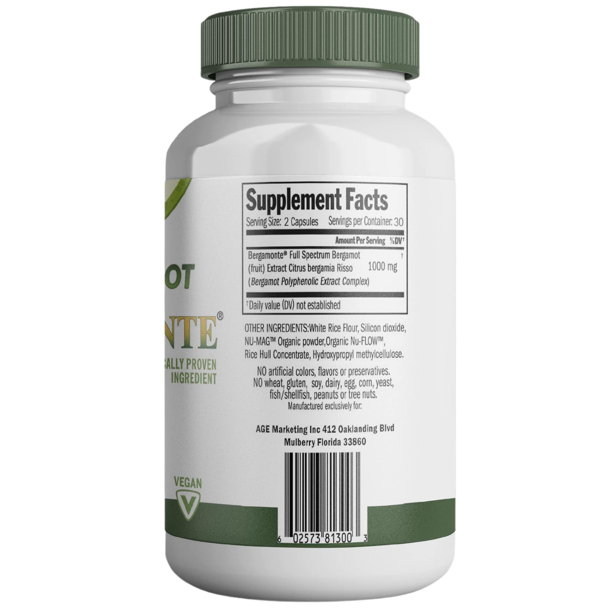 Foto 3 pulgar | Suplemento De Extracto De Bergamota Cítrica 1000 Mg 60 Cápsulas Vegano - Venta Internacional.