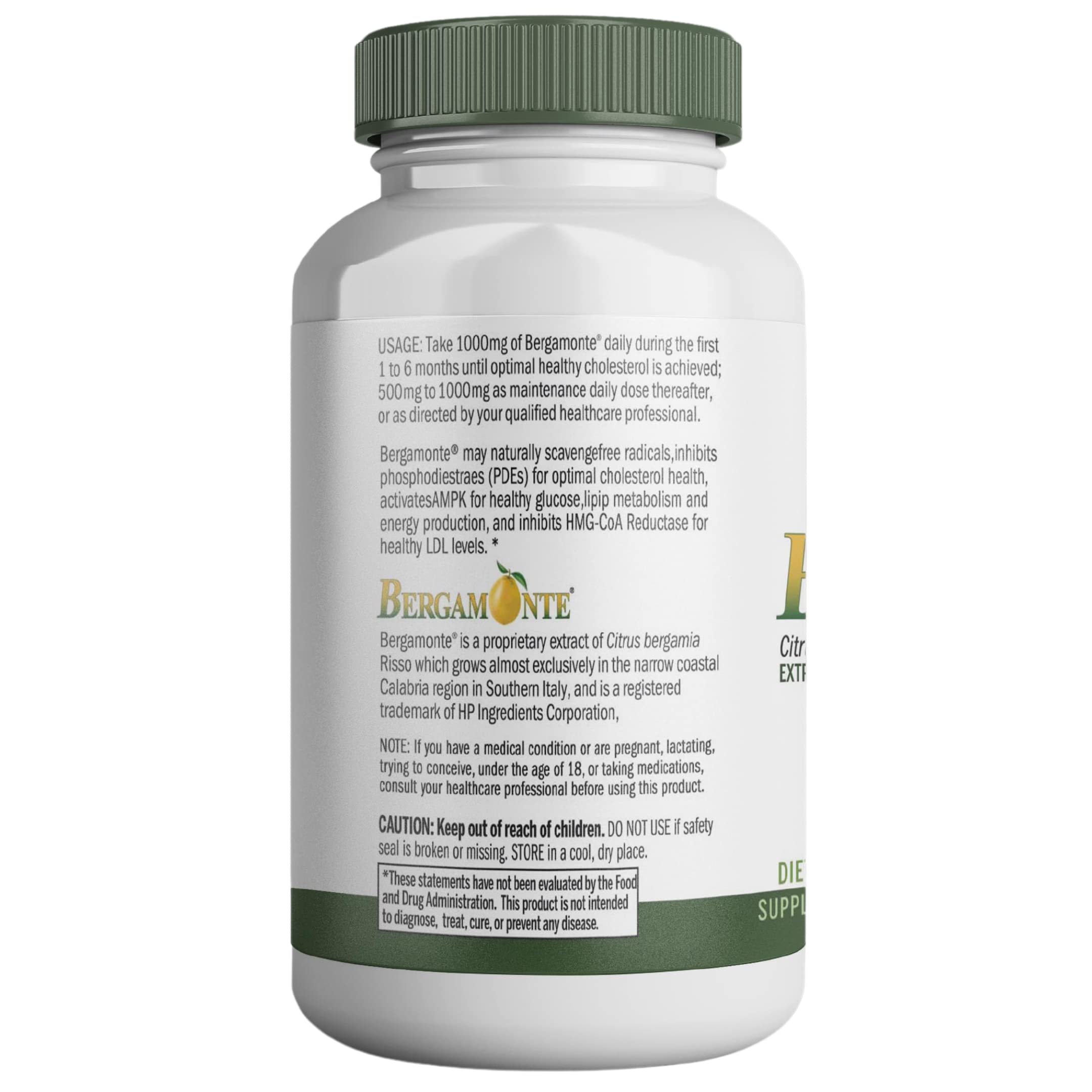 Foto 4 pulgar | Suplemento De Extracto De Bergamota Cítrica 1000 Mg 60 Cápsulas Vegano - Venta Internacional.