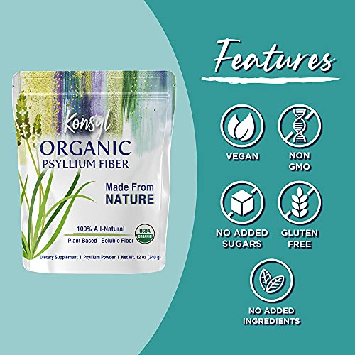 Foto 2 | Suplemento De Fibra De Psilio Konsyl Organic 340 G Certificado Por El Usda - Venta Internacional.