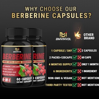 Foto 4 | Suplemento Bmvinvol Berberine Con Canela De Ceilán 120 Cápsulas - Venta Internacional.