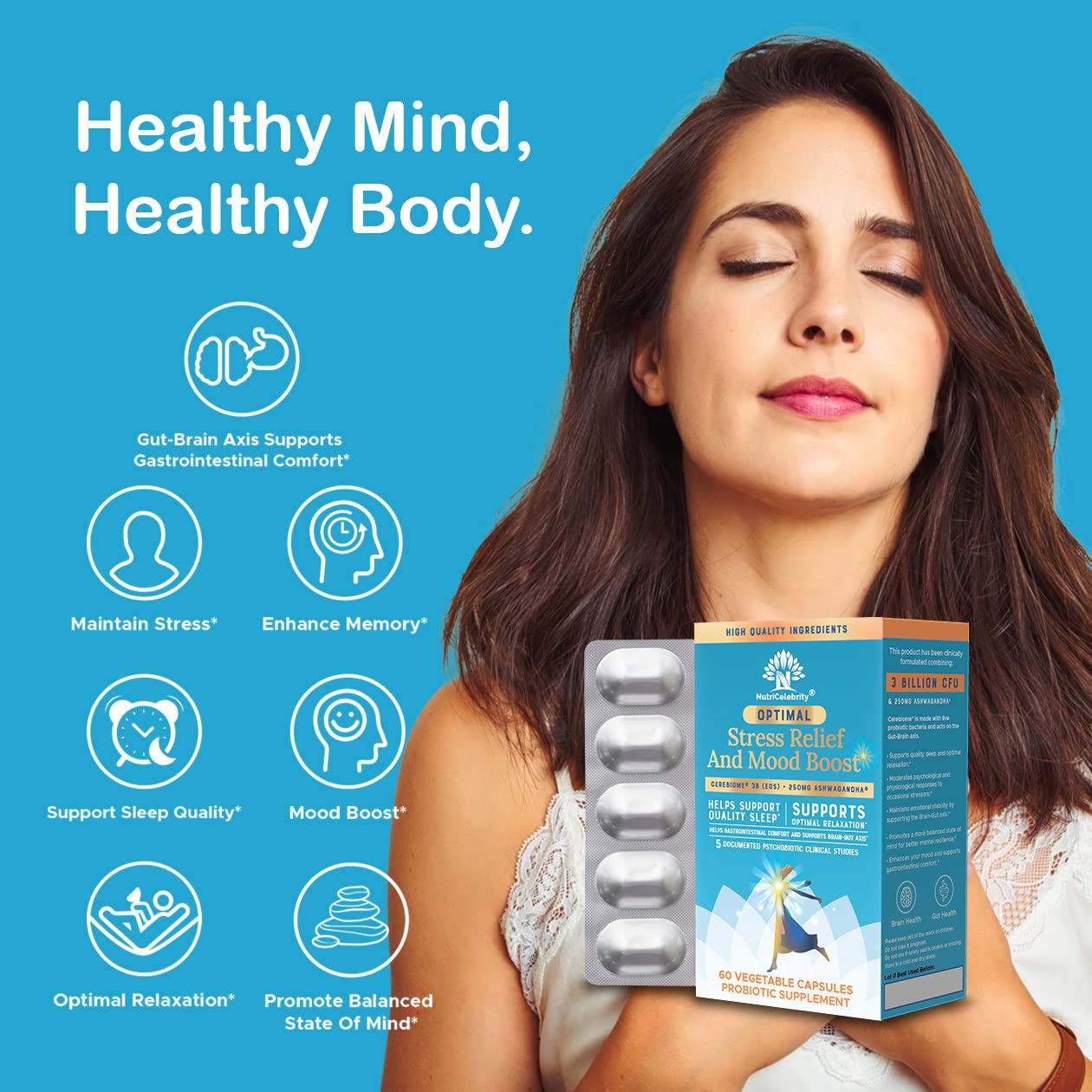 Foto 7 pulgar | Suplemento Nutricelebrity, Óptimo Alivio Del Estrés Y Apoyo Al Estado De Ánimo - Venta Internacional.