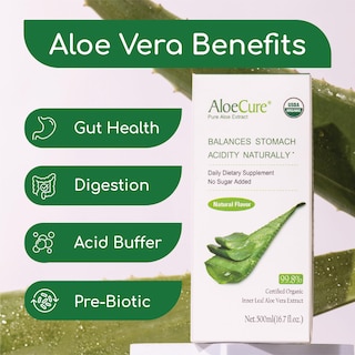 Foto 2 | Zumo Puro De Aloe Vera Aloecure, Certificado Orgánico Por El Usda, 4 X 500 Ml - Venta Internacional.