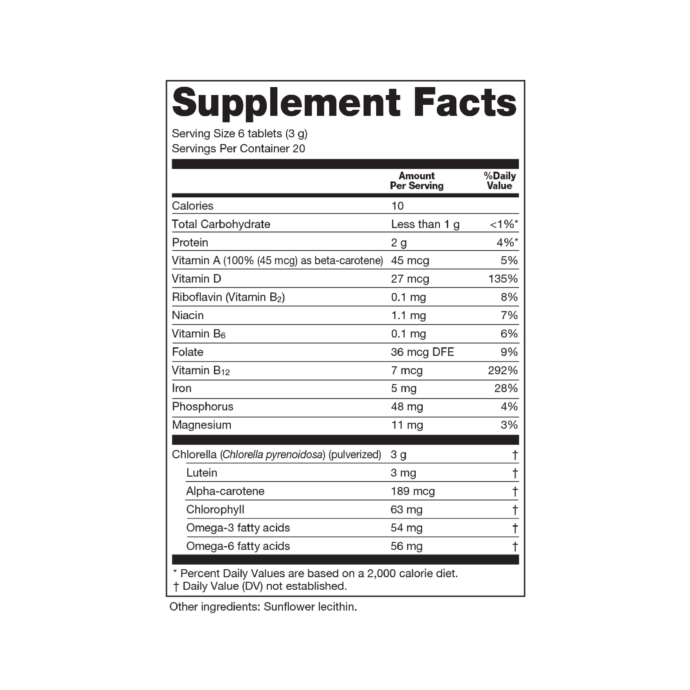 Foto 2 | Suplemento Sun Chlorella Whole Body Wellness, 500 Mg, 120 Tabletas - Venta Internacional.
