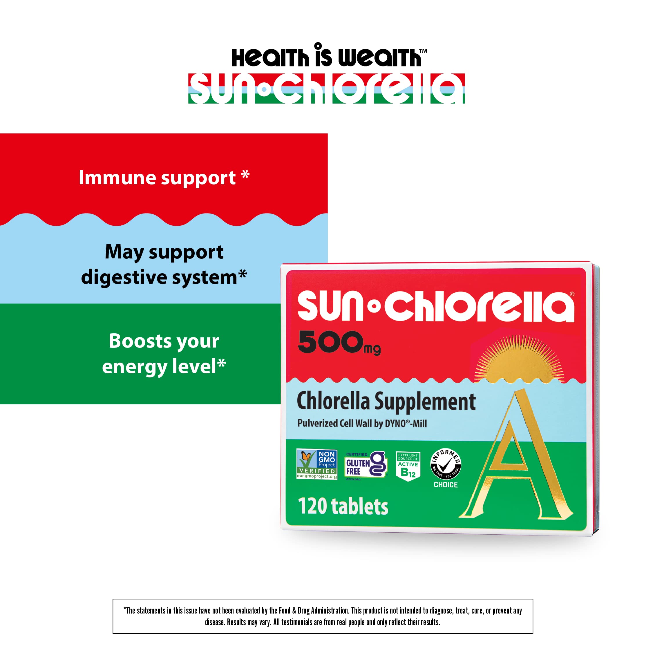 Foto 4 pulgar | Suplemento Sun Chlorella Whole Body Wellness, 500 Mg, 120 Tabletas - Venta Internacional.