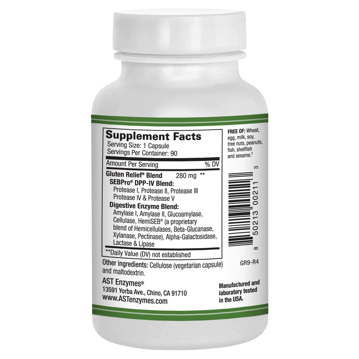 Foto 4 pulgar | Suplemento Ast Enzymes Gluten Relief Plus 90 Cápsulas - Venta Internacional.