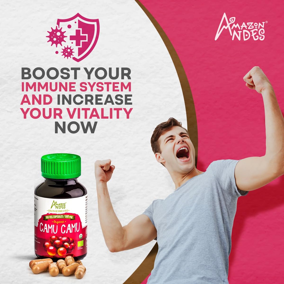 Foto 5 pulgar | Suplemento Amazon Andes Camu Camu Cápsulas De Vitamina C, 100 Cápsulas - Venta Internacional