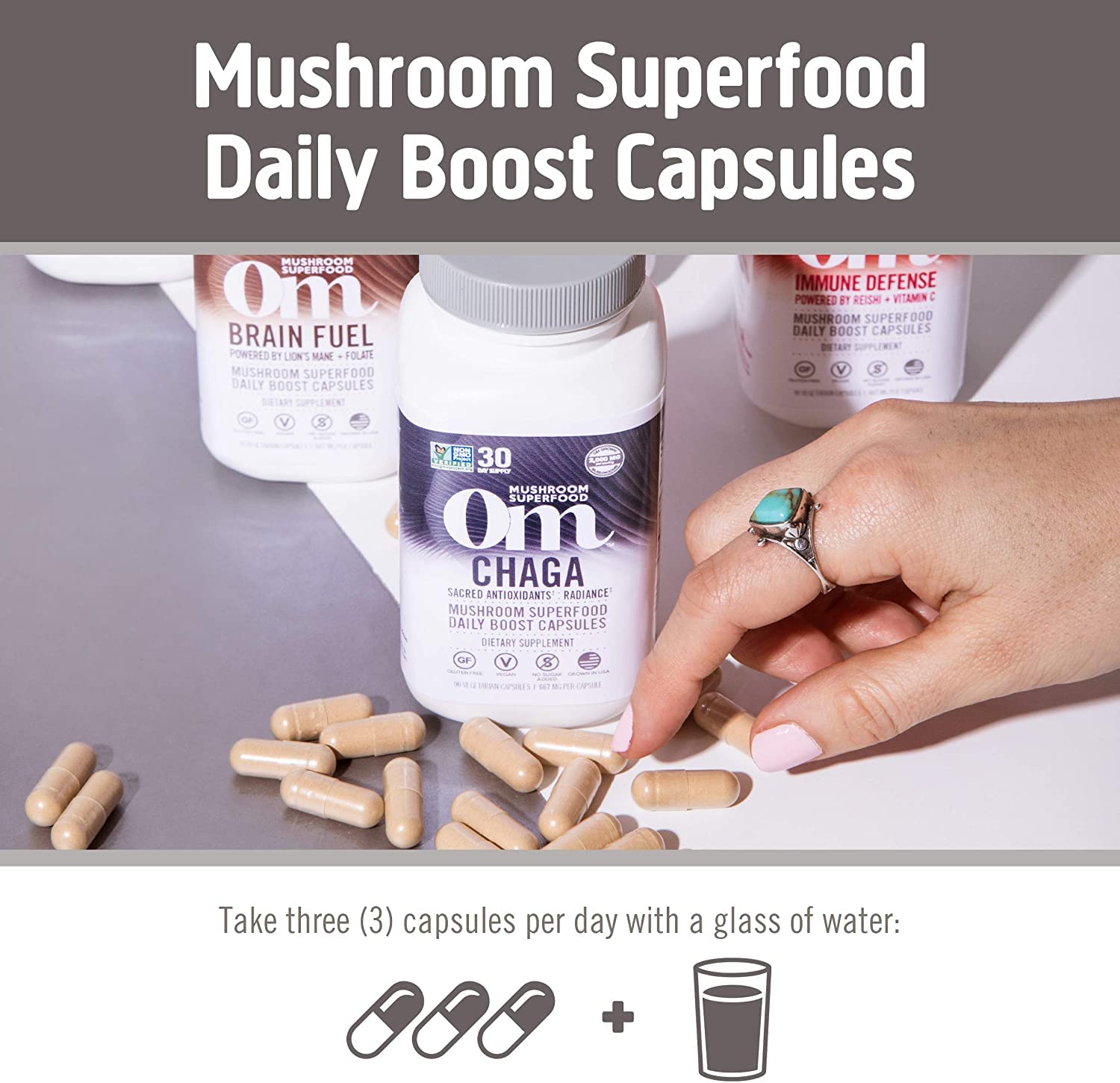 Foto 6 pulgar | Suplemento Om Hongos Superfood Chaga 90 Cápsulas - Venta Internacional.