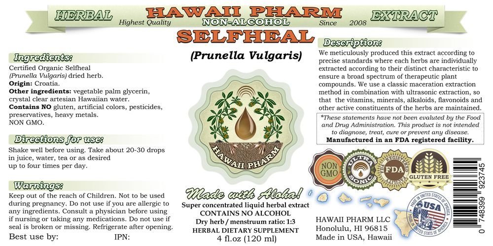 Foto 3 pulgar | Suplemento Herbario Hawaii Pharm Selfheal Sin Alcohol 60 Ml - Venta Internacional.