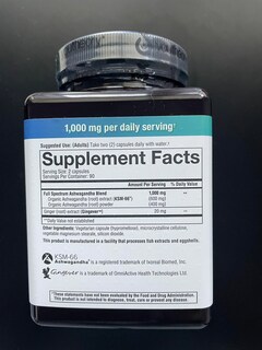 Foto 2 | Suplemento Youtheory Ashwagandha 1000 Mg Con Ksm-66 180 Cápsulas - Venta Internacional.