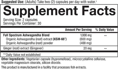 Foto 7 | Suplemento Youtheory Ashwagandha 1000 Mg Con Ksm-66 180 Cápsulas - Venta Internacional.