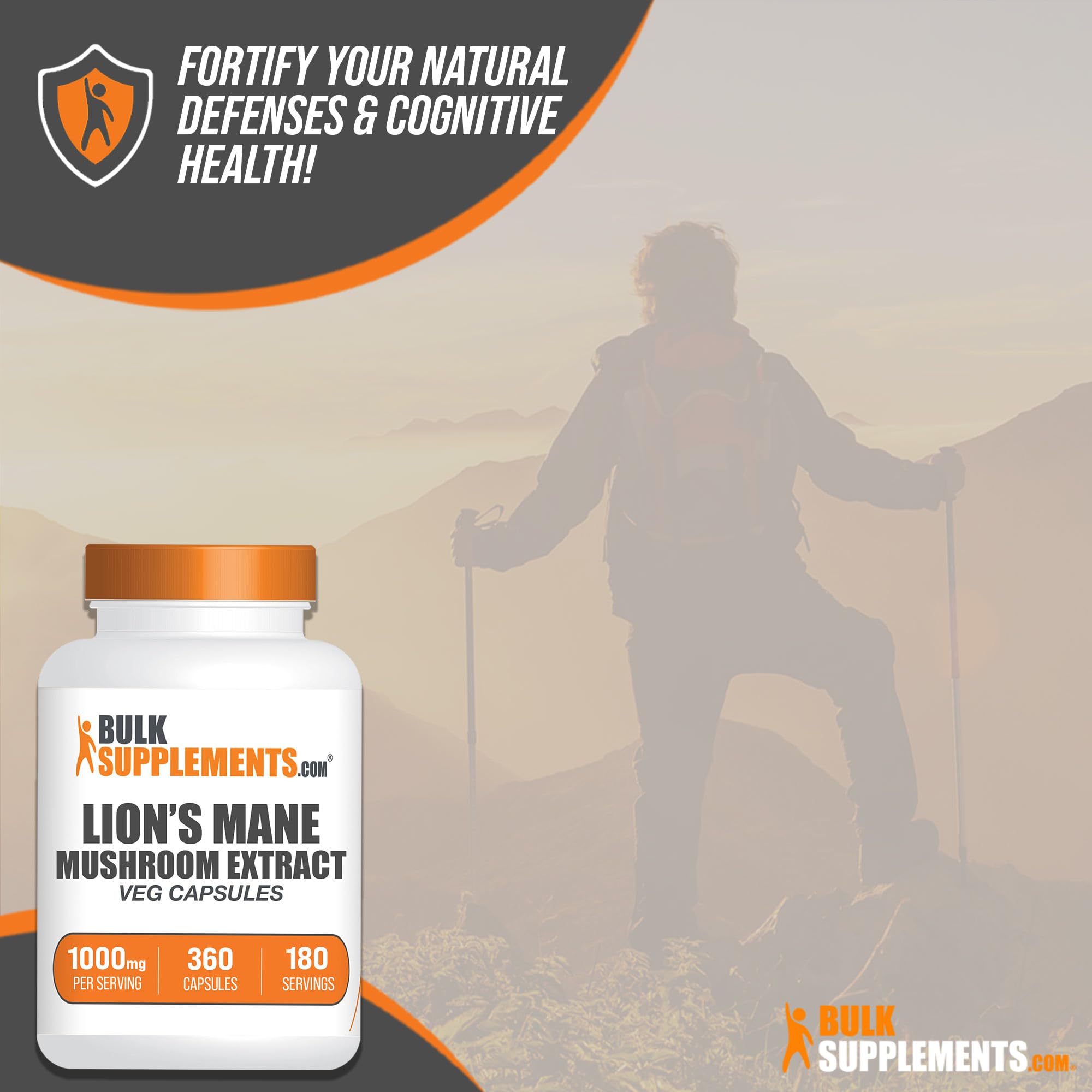 Foto 6 pulgar | Suplemento Bulksupplements.com Lion's Mane Mushroom 360 Cápsulas - Venta Internacional.