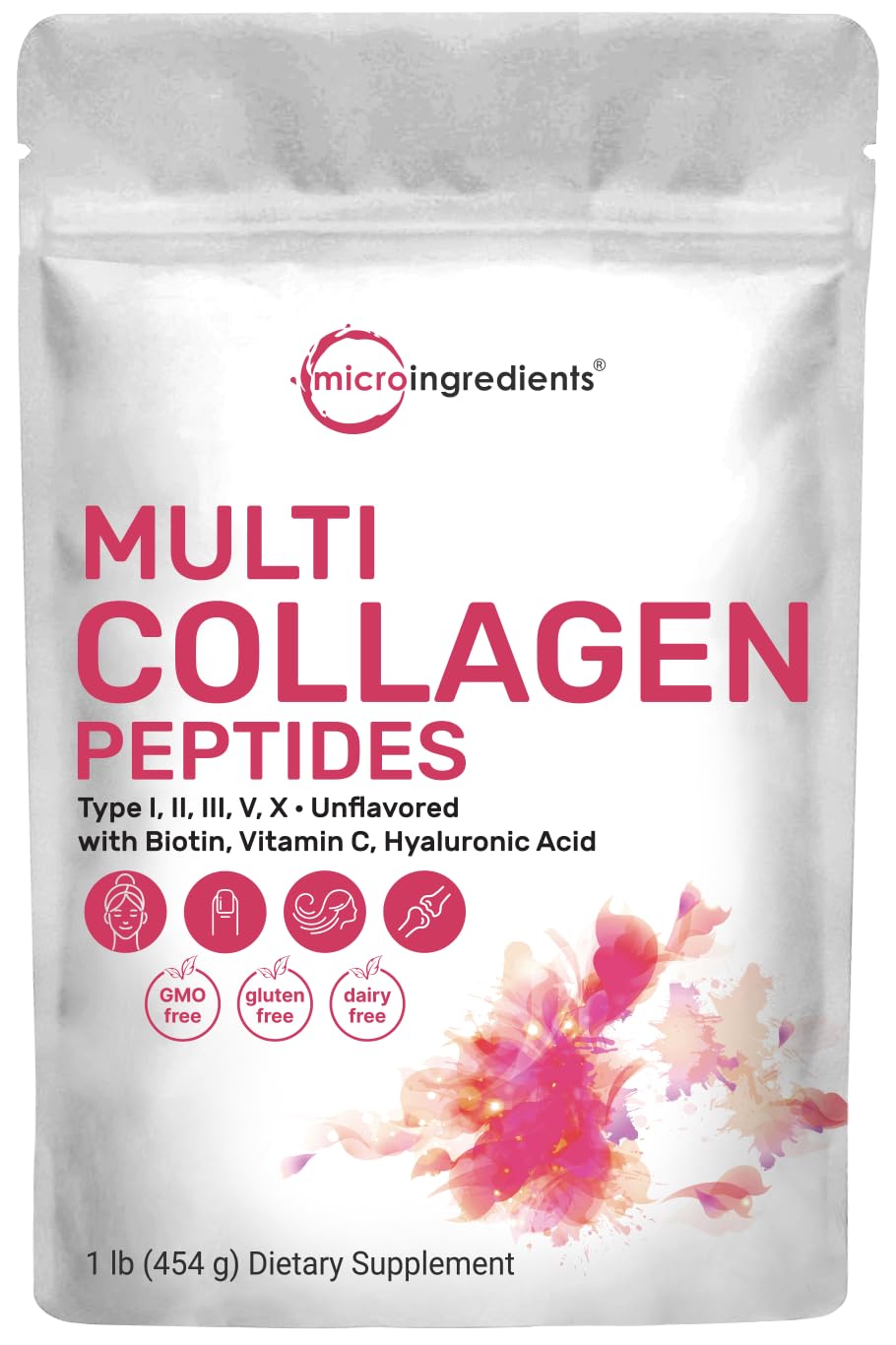 Foto 2 pulgar | Microingredientes De Péptidos De Colágeno En Polvo, 450 Ml Con Hialurón - Venta Internacional.