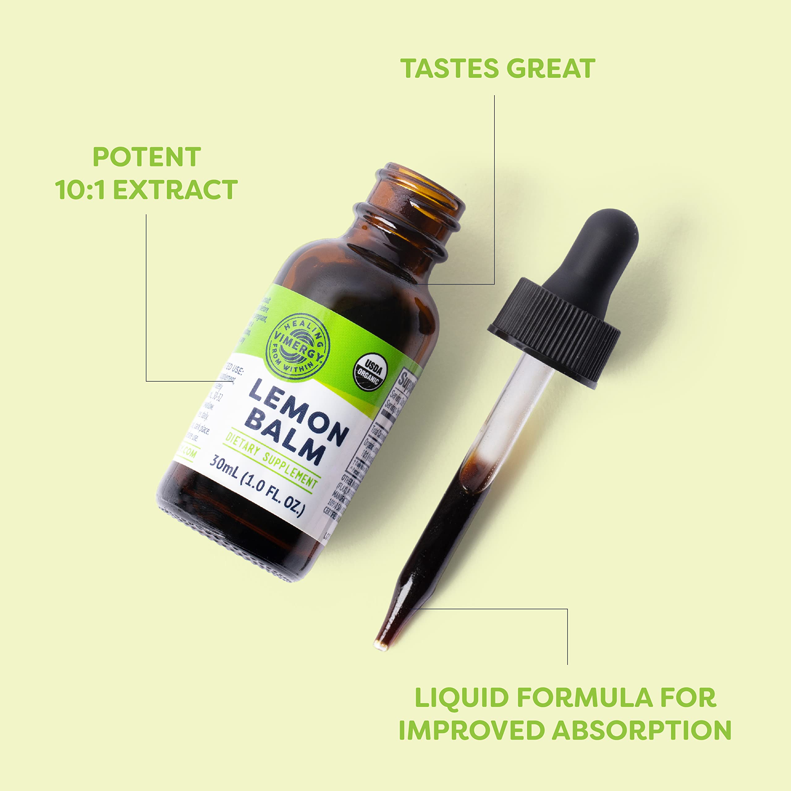 Foto 4 pulgar | Suplemento De Extracto De Bálsamo De Limón Vimergy, 30 Ml, Usda Organic - Venta Internacional.