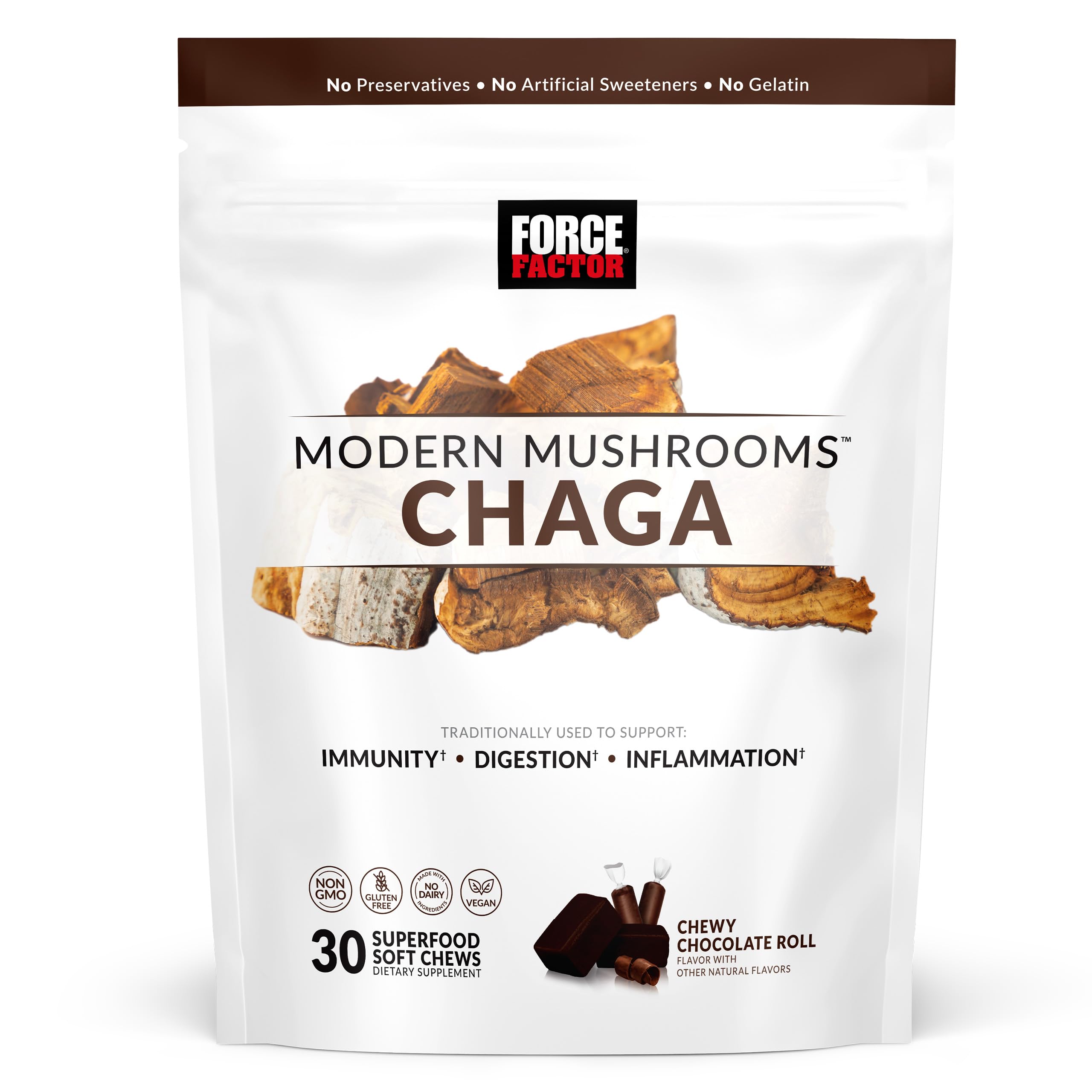 Foto 2 pulgar | Suplemento Force Factor Modern Mushrooms Chaga 30 Caramelos Masticables - Venta Internacional.