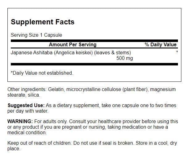 Foto 3 pulgar | Suplemento Swanson Japanese Ashitaba 500 Mg 60 Cápsulas - Venta Internacional.