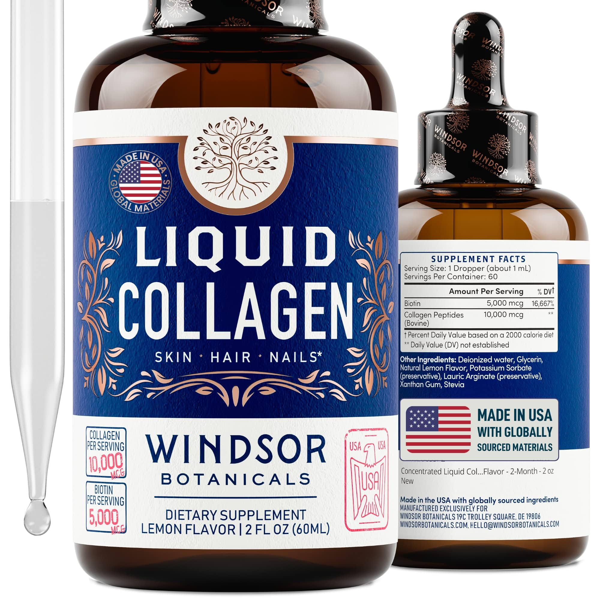Foto 2 pulgar | Suplemento De Colágeno Líquido Windsor Botanicals De 10,000 Mcg, 2 Ml - Venta Internacional.