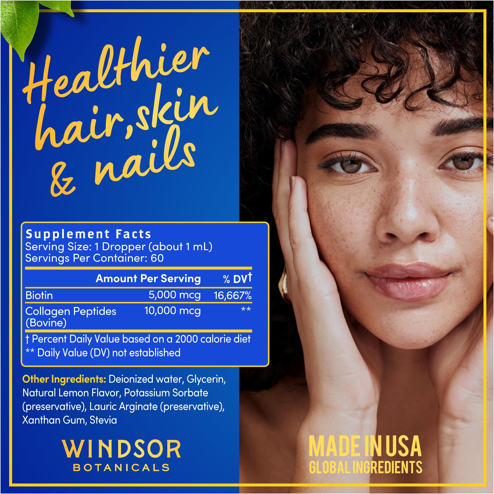 Foto 2 | Suplemento De Colágeno Líquido Windsor Botanicals De 10,000 Mcg, 2 Ml - Venta Internacional.