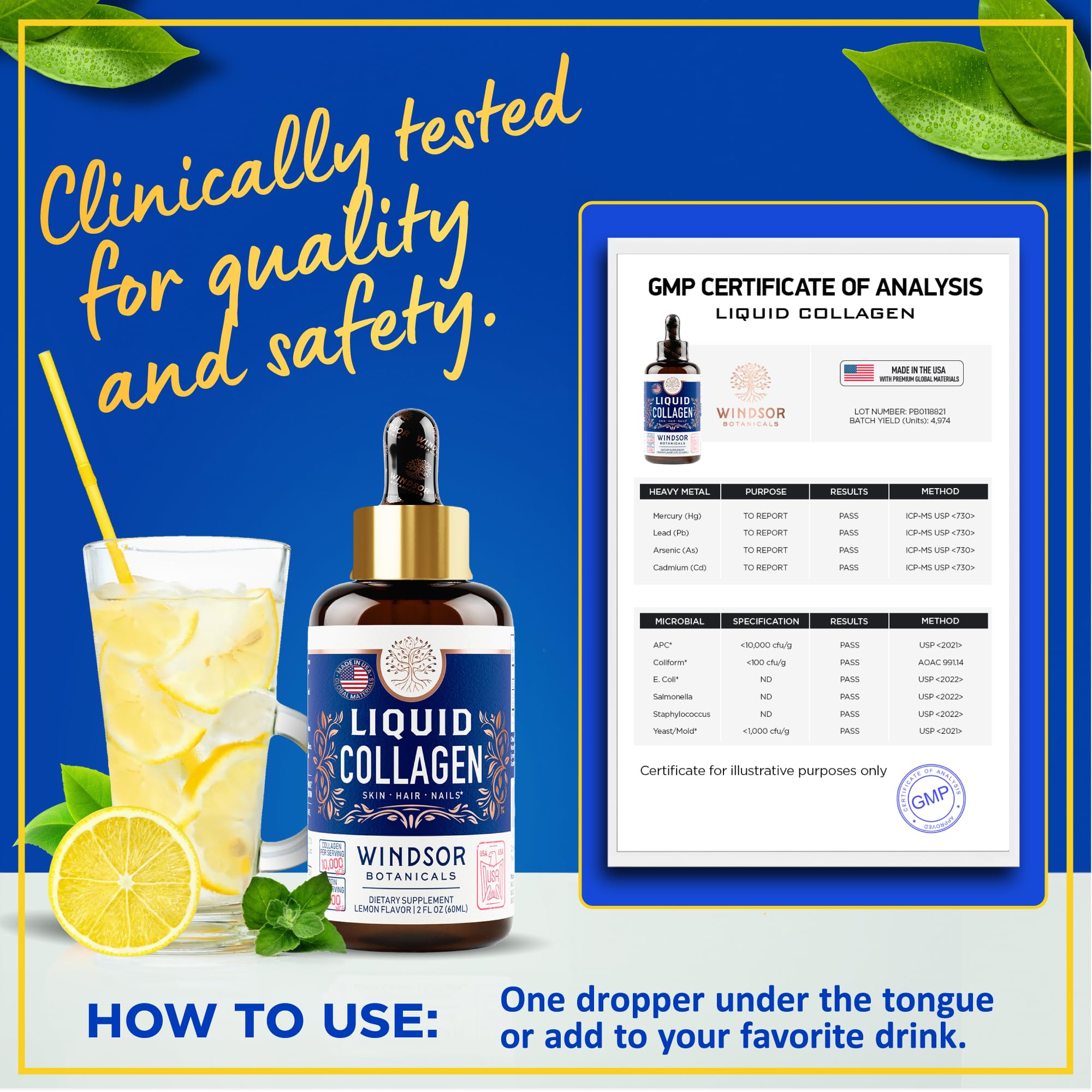 Foto 5 | Suplemento De Colágeno Líquido Windsor Botanicals De 10,000 Mcg, 2 Ml - Venta Internacional.