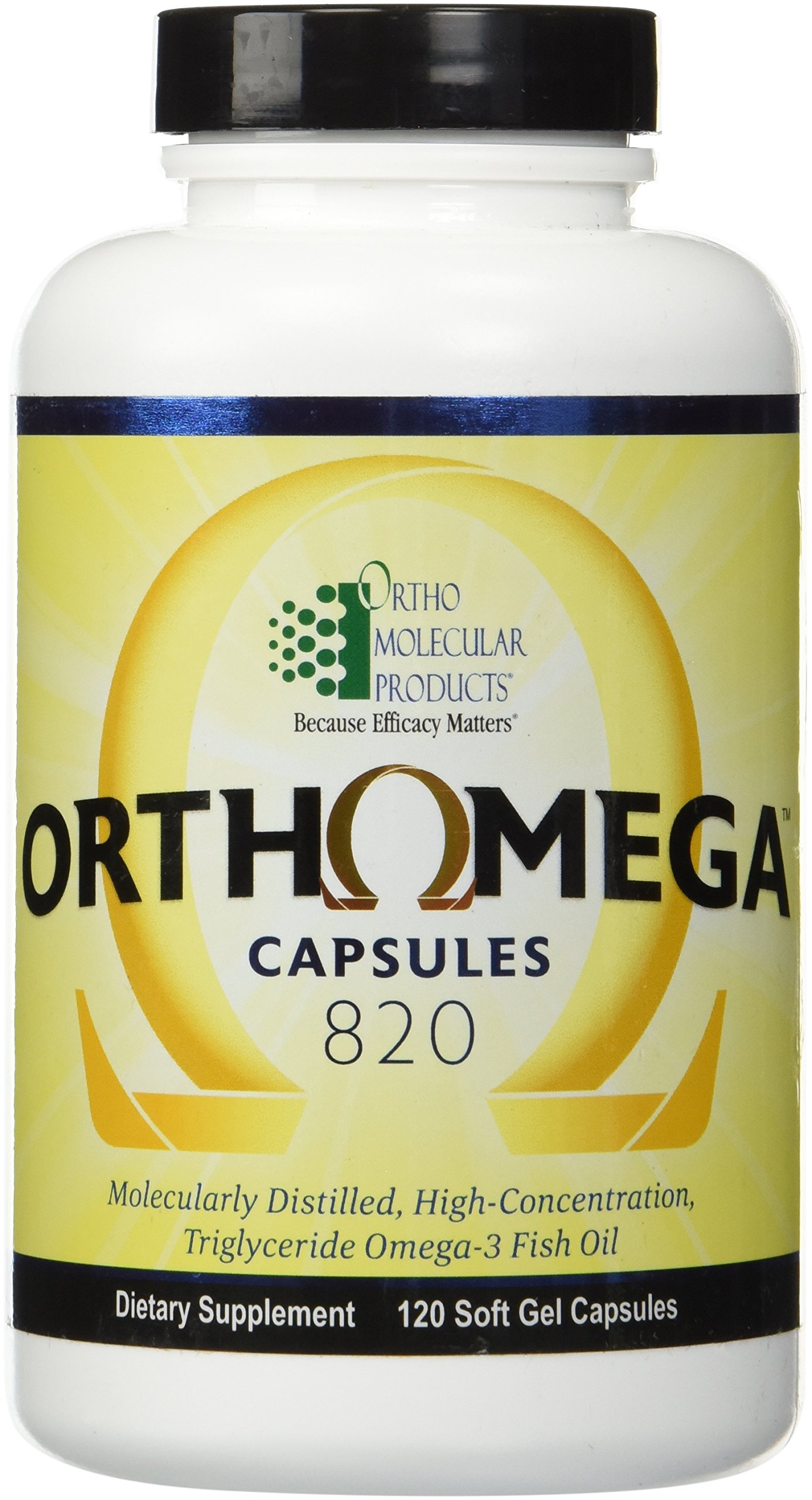 Suplemento Ortho Molecular Orthomega 820 Omega-3 120 Cápsulas - Venta Internacional.