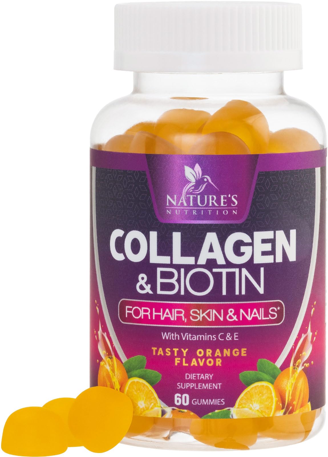 Foto 2 pulgar | Gomitas De Colágeno Nature's Nutrition Con Biotina Extra Fuerte - Venta Internacional.