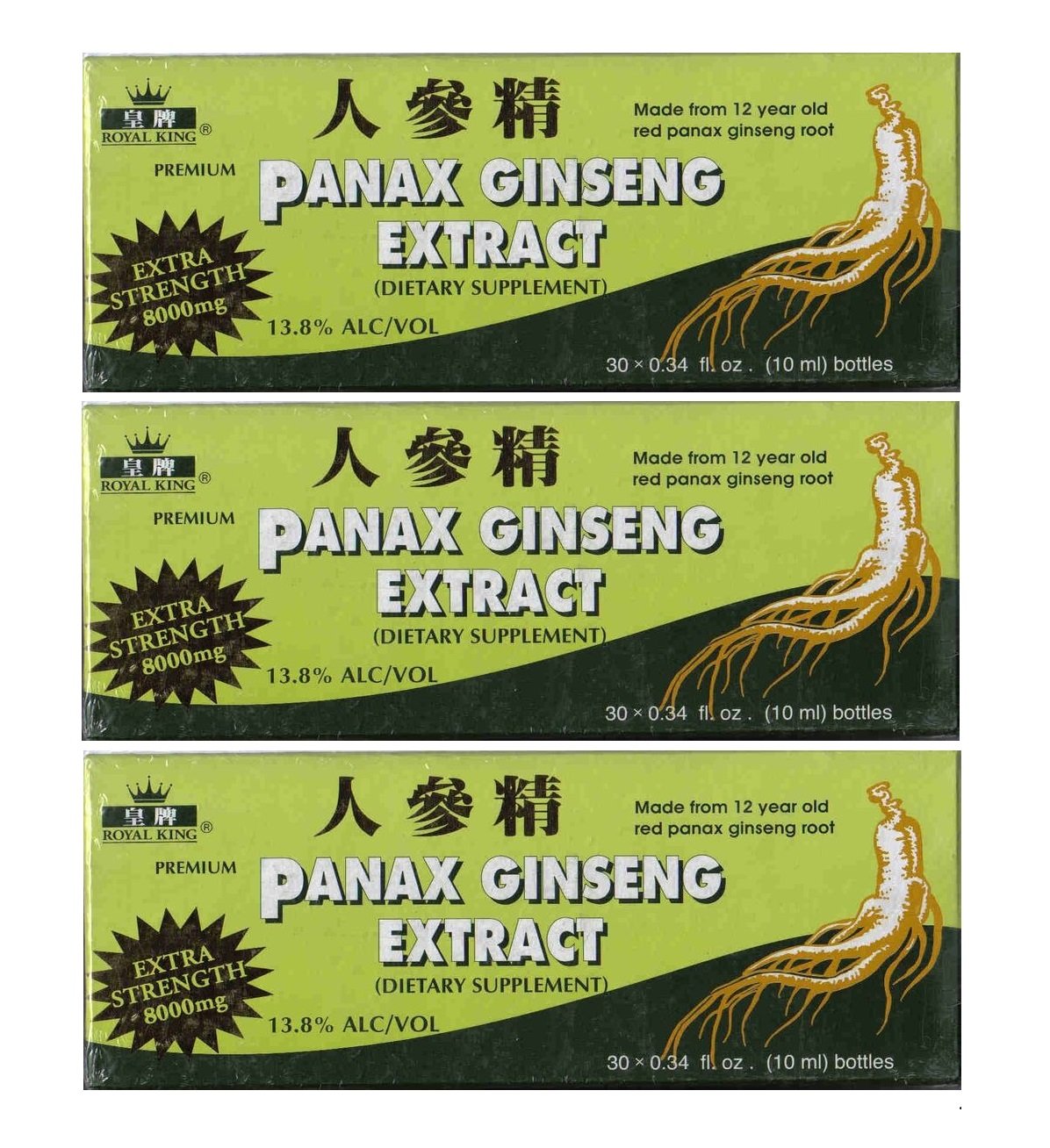 Foto 2 pulgar | Suplemento De Extracto De Ginseng Royal King Panax, 8000 Mg, 30 Frascos - Venta Internacional.