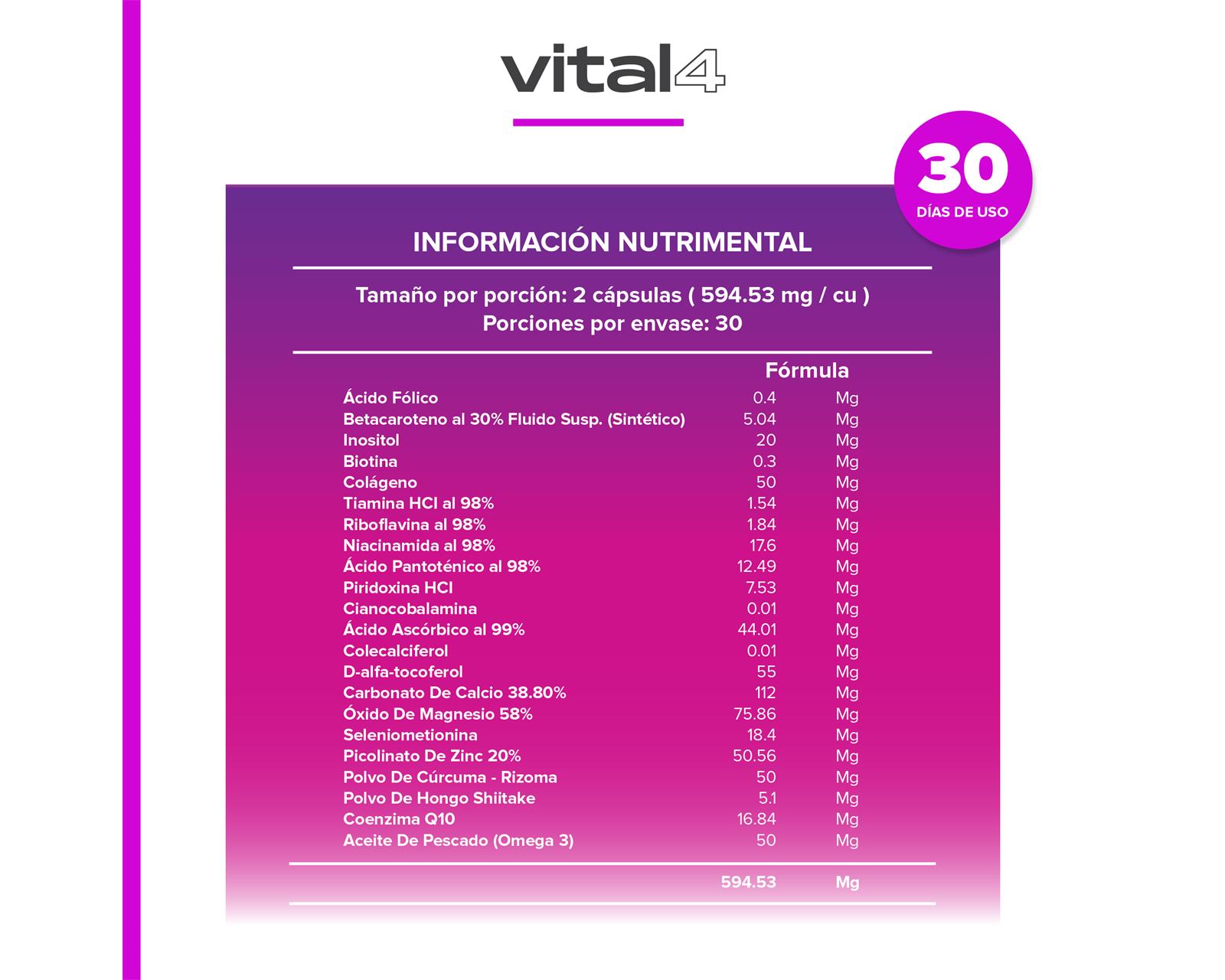 Foto 4 pulgar | Suplemento Multivitamínico Para Mujer Women's Multi con 60 Cápsulas marca Vital4