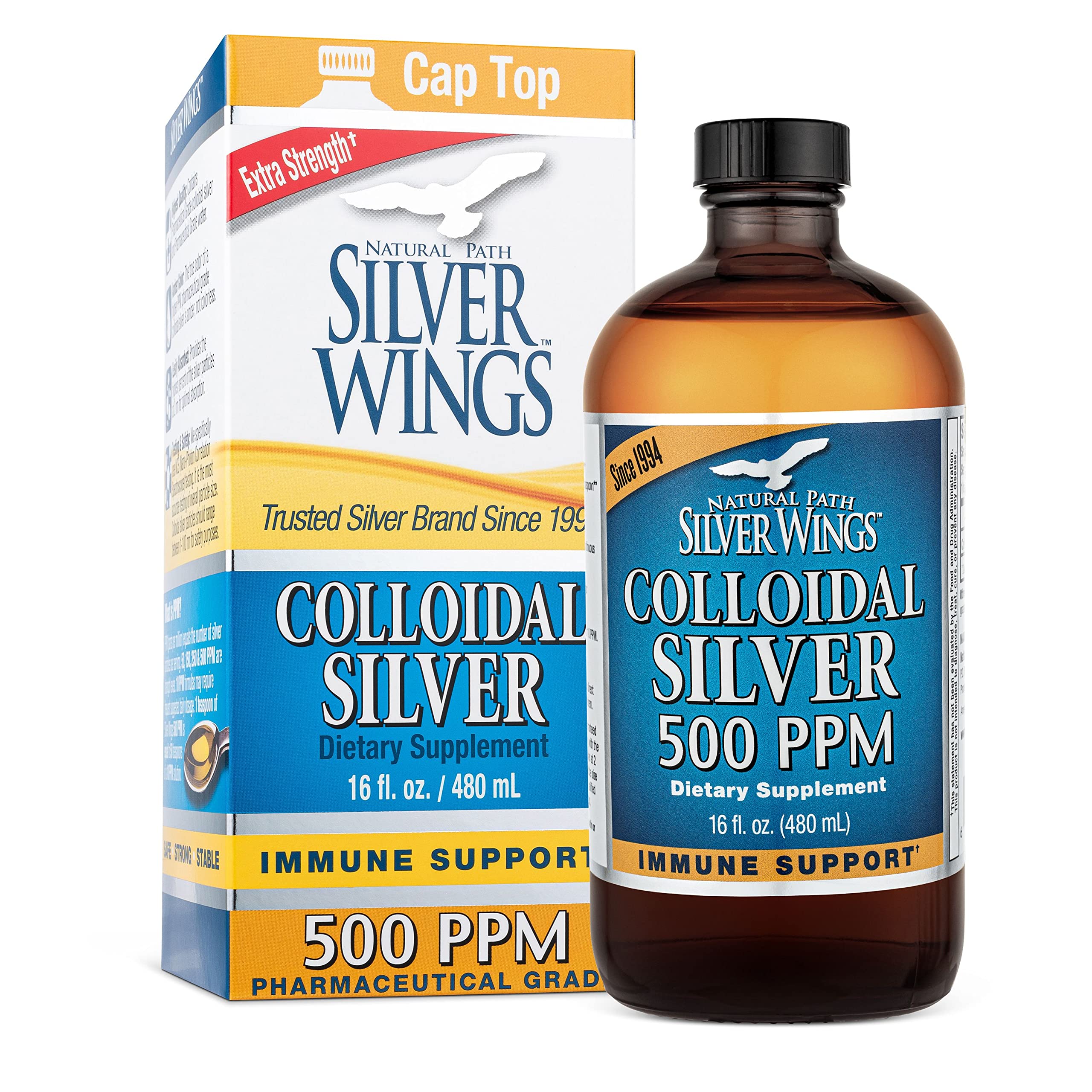 Suplemento De Plata Coloidal Natural Path Silver Wings 500 Ppm - Venta Internacional.