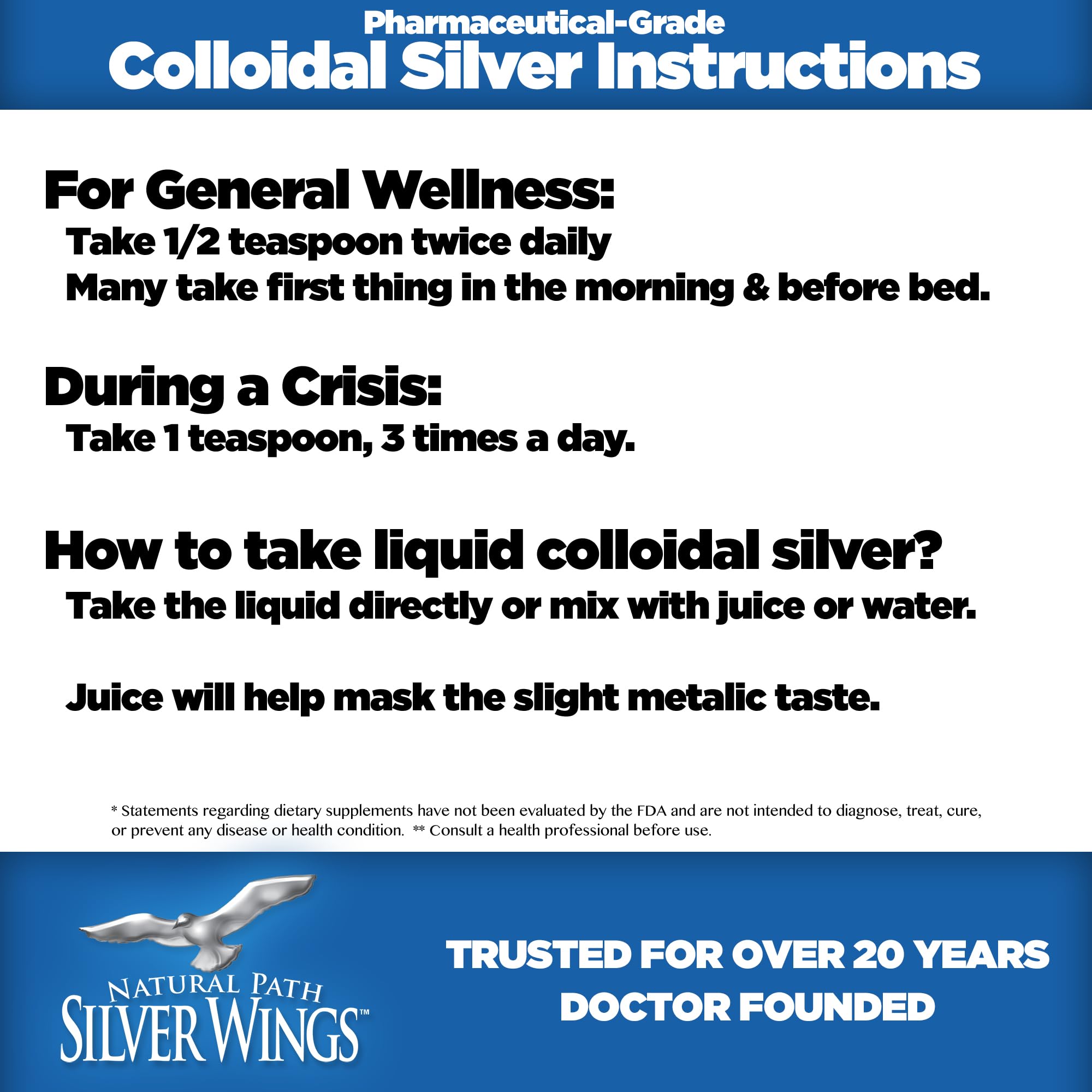 Foto 5 pulgar | Suplemento De Plata Coloidal Natural Path Silver Wings 500 Ppm - Venta Internacional.