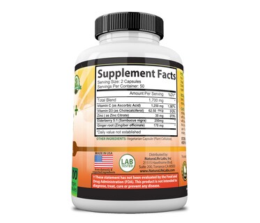Foto 5 | Suplemento Naturalife Labs De Vitamina C 1700 Mg Con Vitamina D3 100 Cápsulas - Venta Internacional.