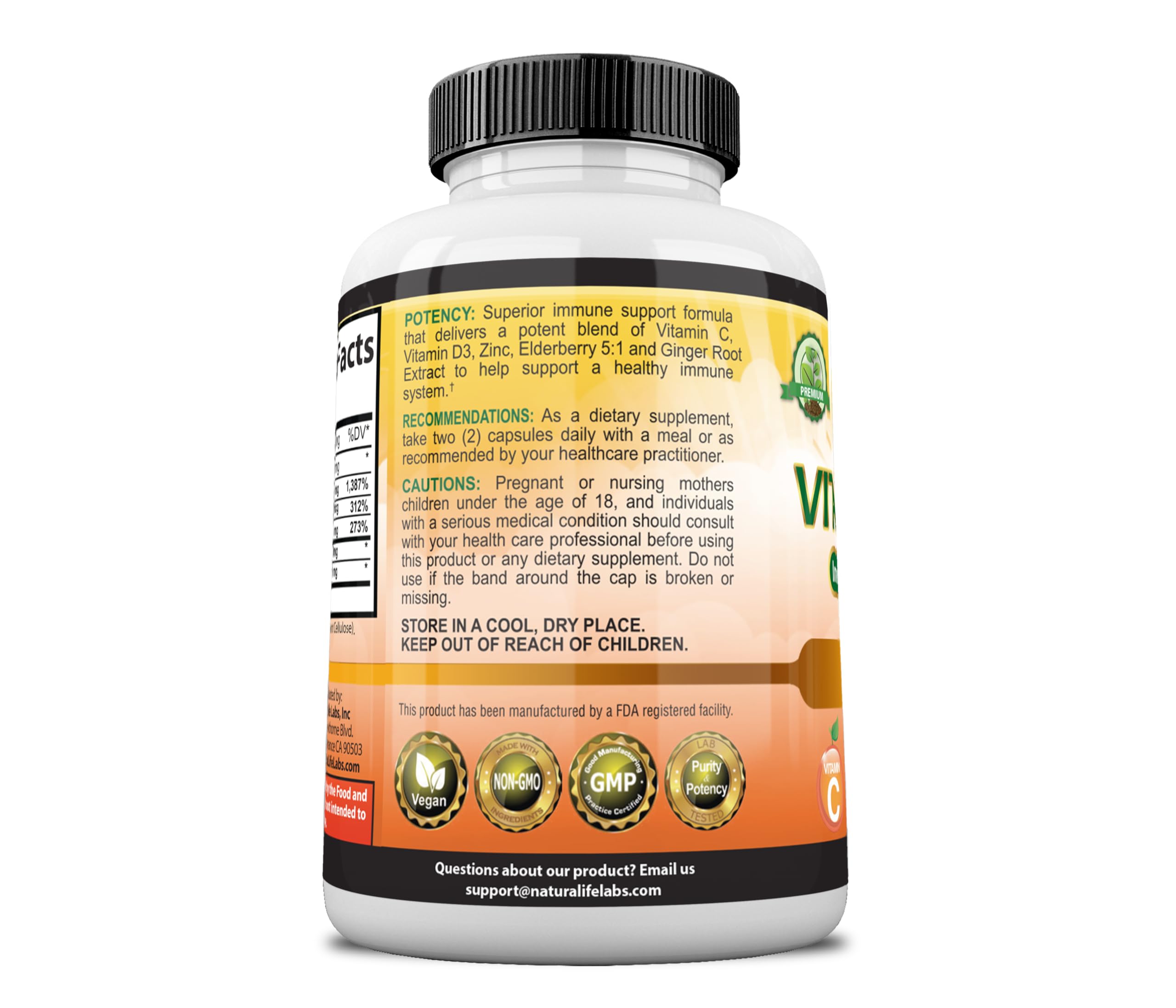 Foto 7 pulgar | Suplemento Naturalife Labs De Vitamina C 1700 Mg Con Vitamina D3 100 Cápsulas - Venta Internacional.