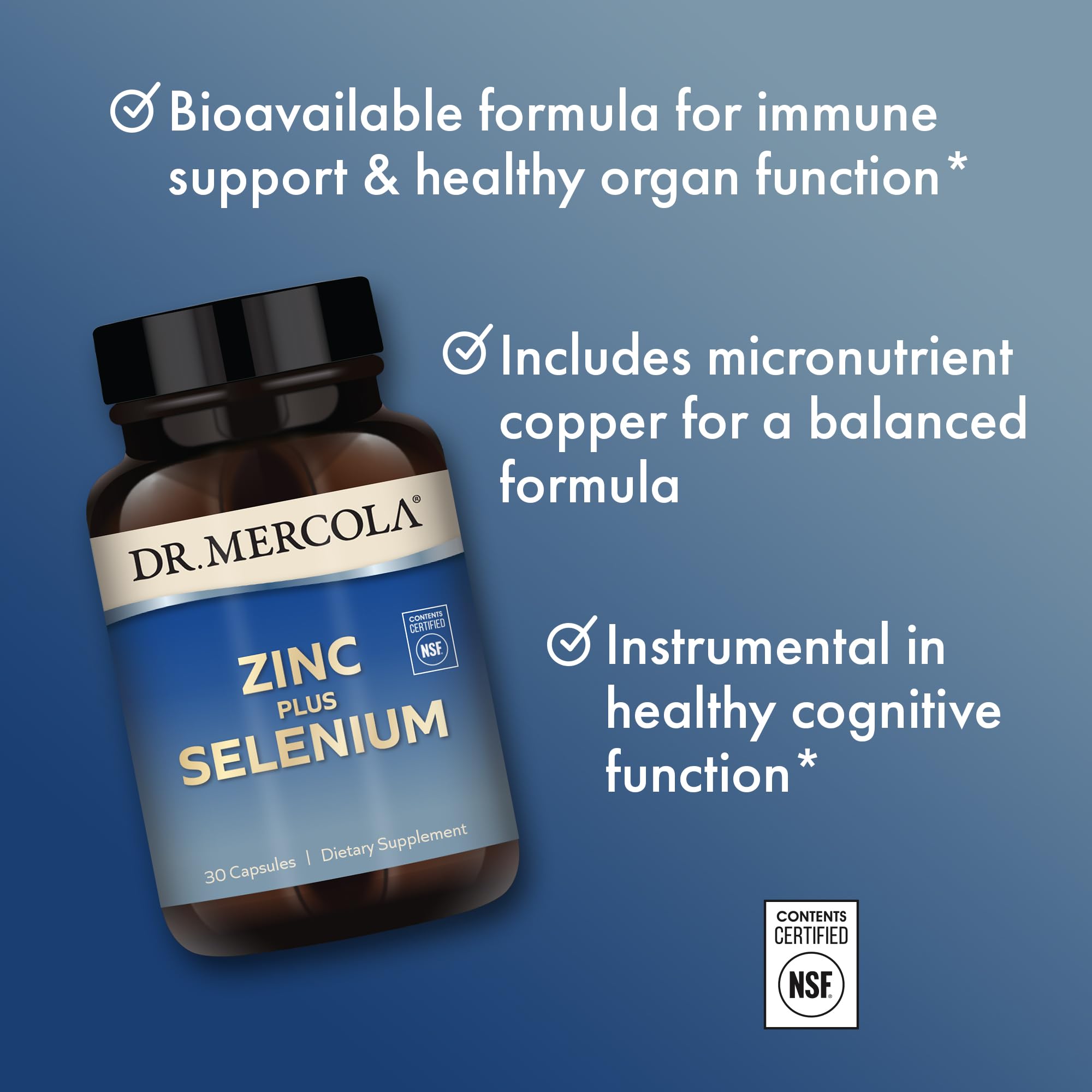 Foto 4 pulgar | Suplemento Dietético Dr. Mercola Zinc Plus Selenium 30 Cápsulas - Venta Internacional.
