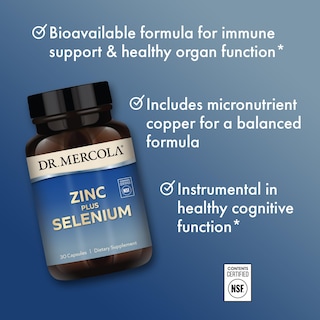 Foto 3 | Suplemento Dietético Dr. Mercola Zinc Plus Selenium 30 Cápsulas - Venta Internacional.