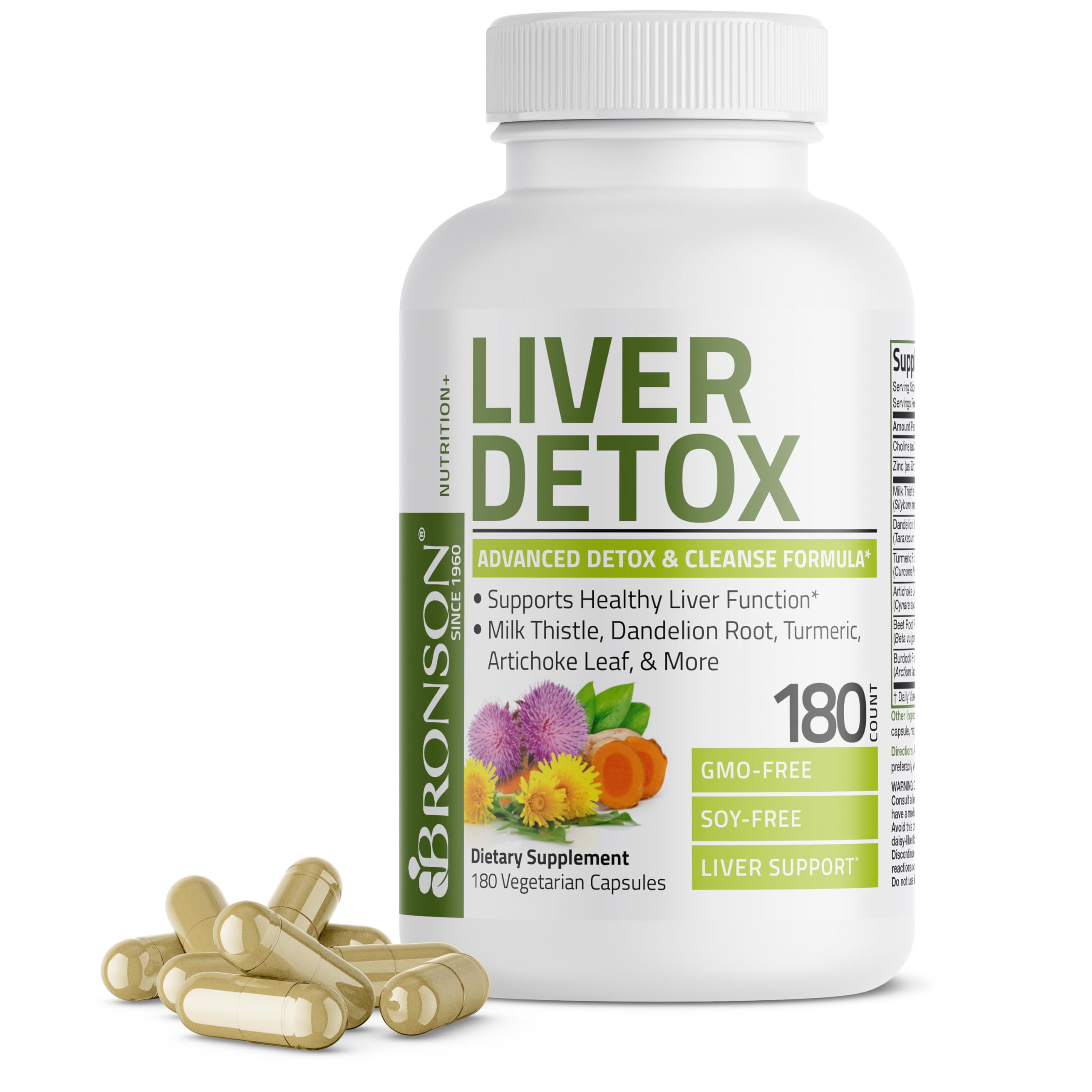 Foto 2 pulgar | Suplemento Bronson Liver Detox Advanced 180 Cápsulas - Venta Internacional.