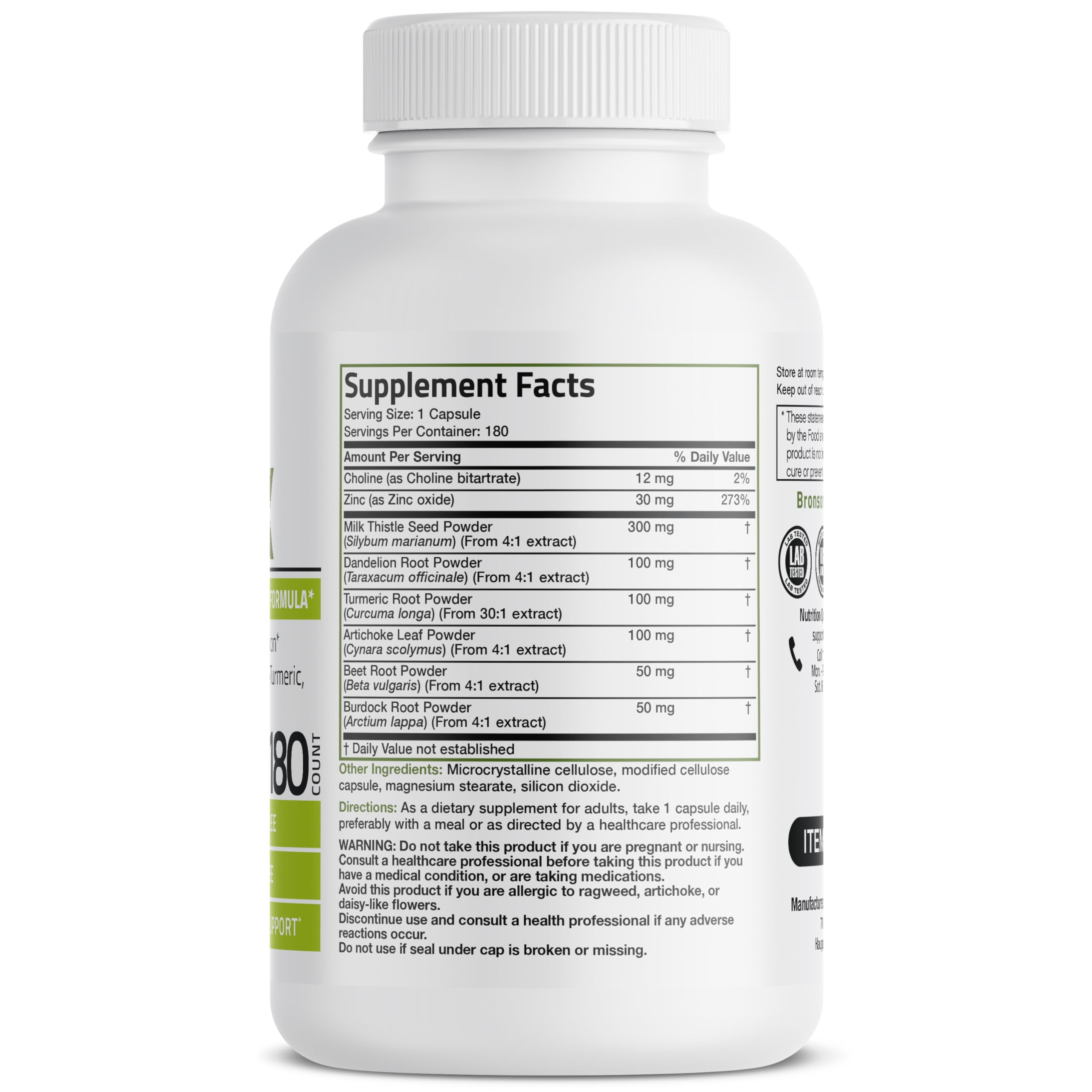 Foto 2 | Suplemento Bronson Liver Detox Advanced 180 Cápsulas - Venta Internacional.