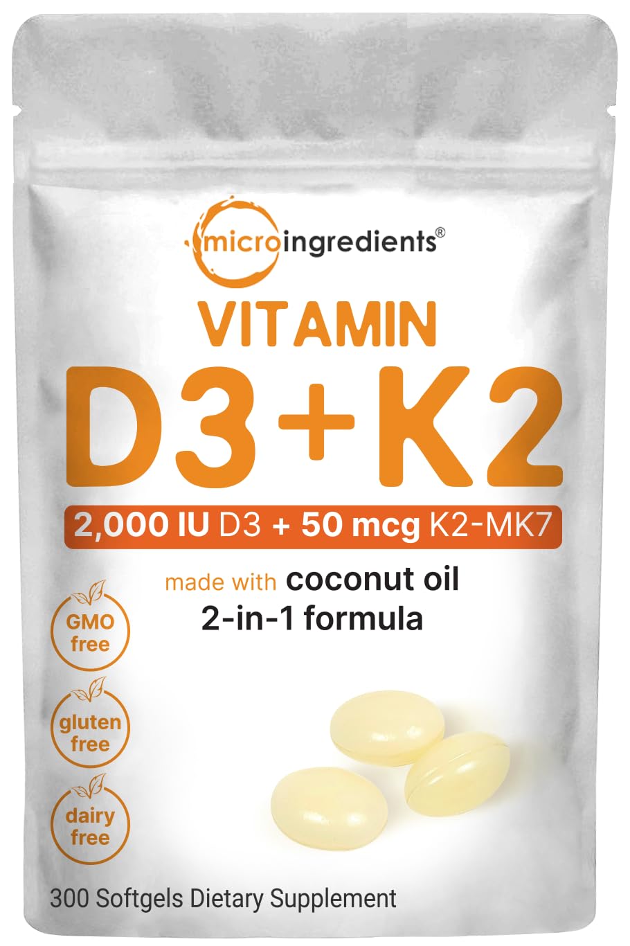 Foto 2 pulgar | Suplemento De Microingredientes: Vitamina D3, 2000 Ui + K2, 50 Mcg - Venta Internacional.