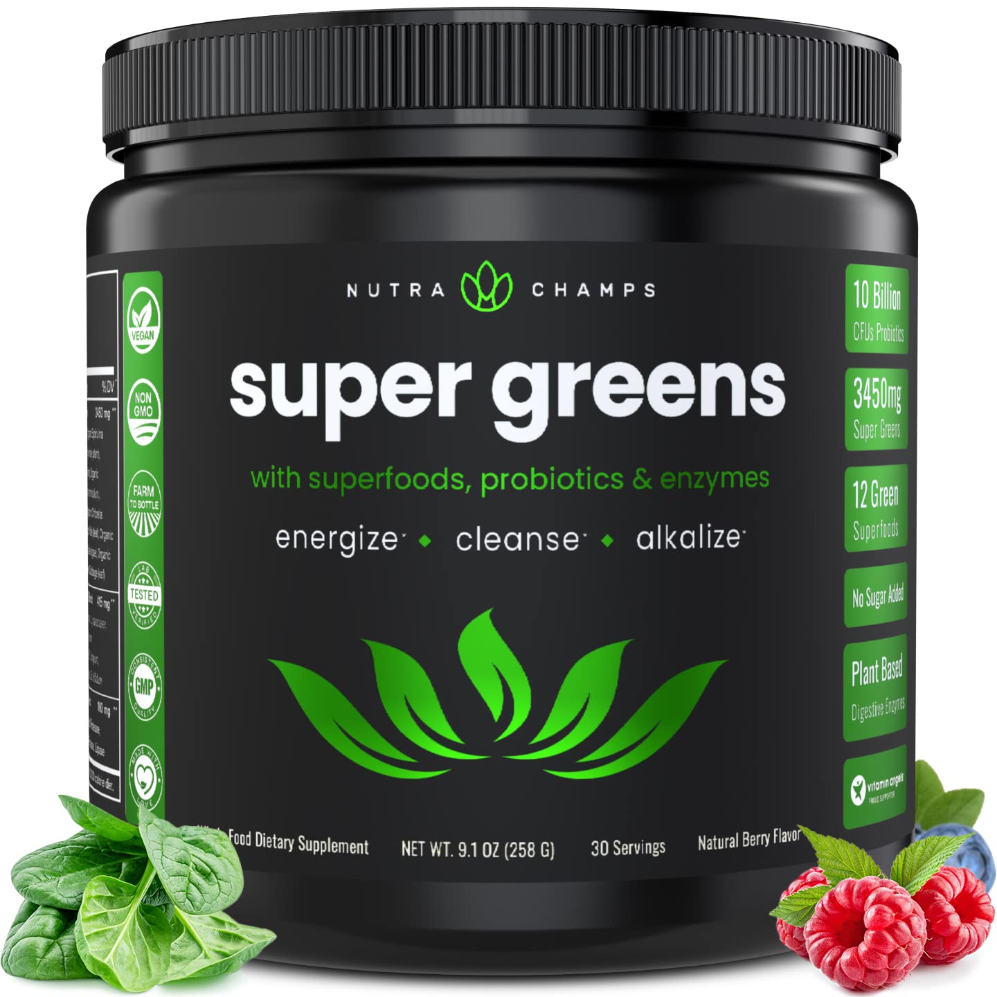Foto 2 pulgar | Suplemento Nutrachamps Super Greens Powder Premium Superfood - Venta Internacional.