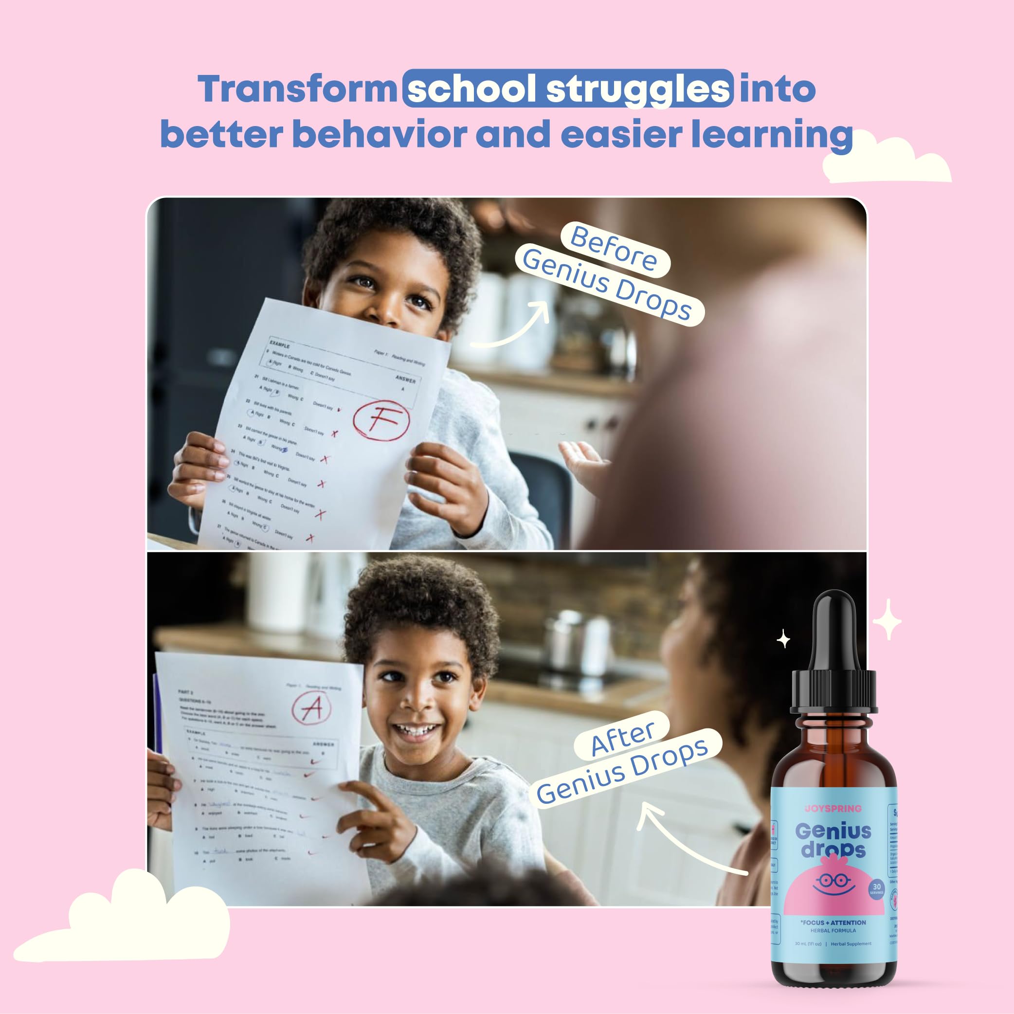 Foto 6 pulgar | Suplemento Joyspring Genius Drops Organic Focus Kids - Venta Internacional.
