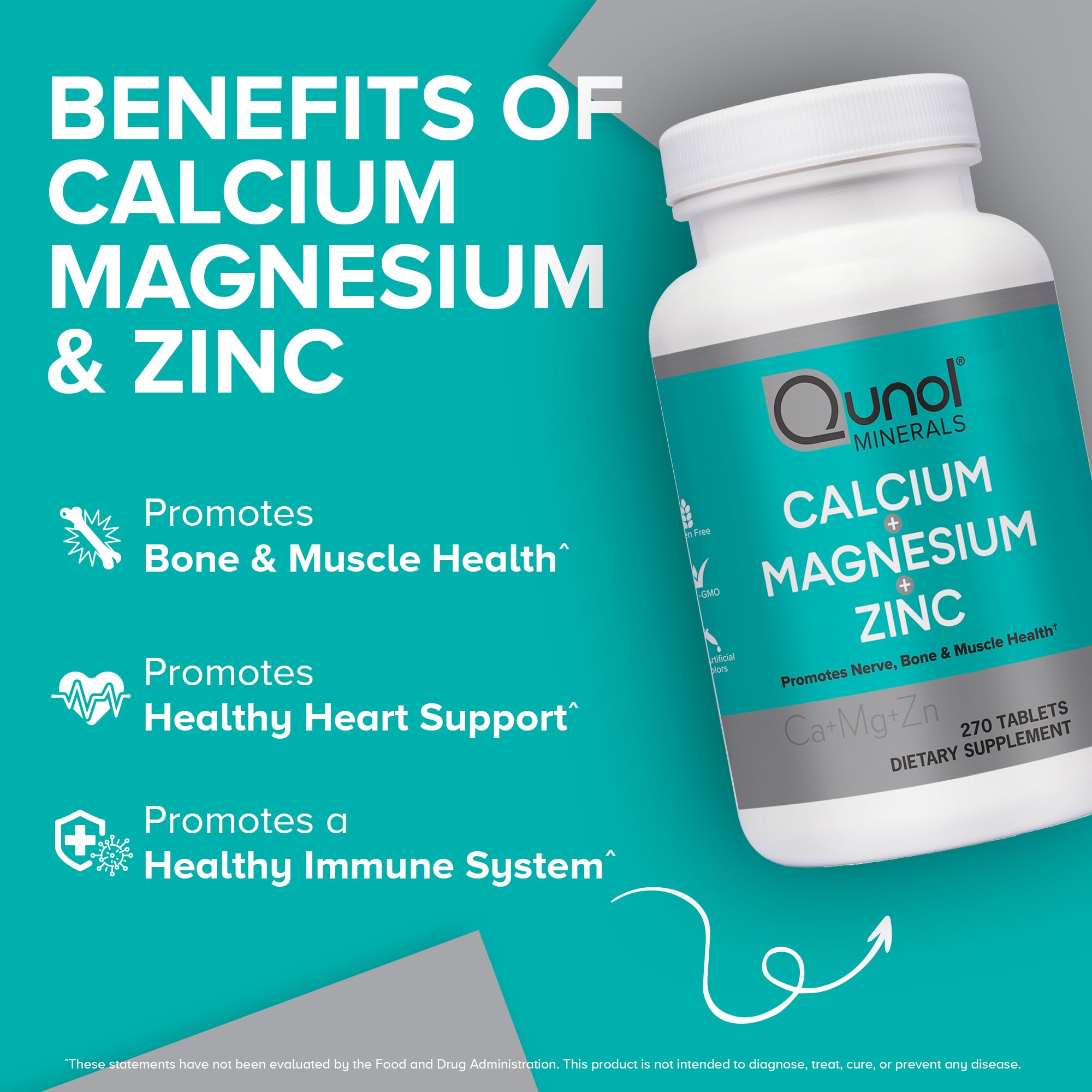 Foto 4 pulgar | Complemente Las Tabletas 3 En 1 De Qunol Calcium Con Calcio, Magnesio Y Zinc - Venta Internacional.